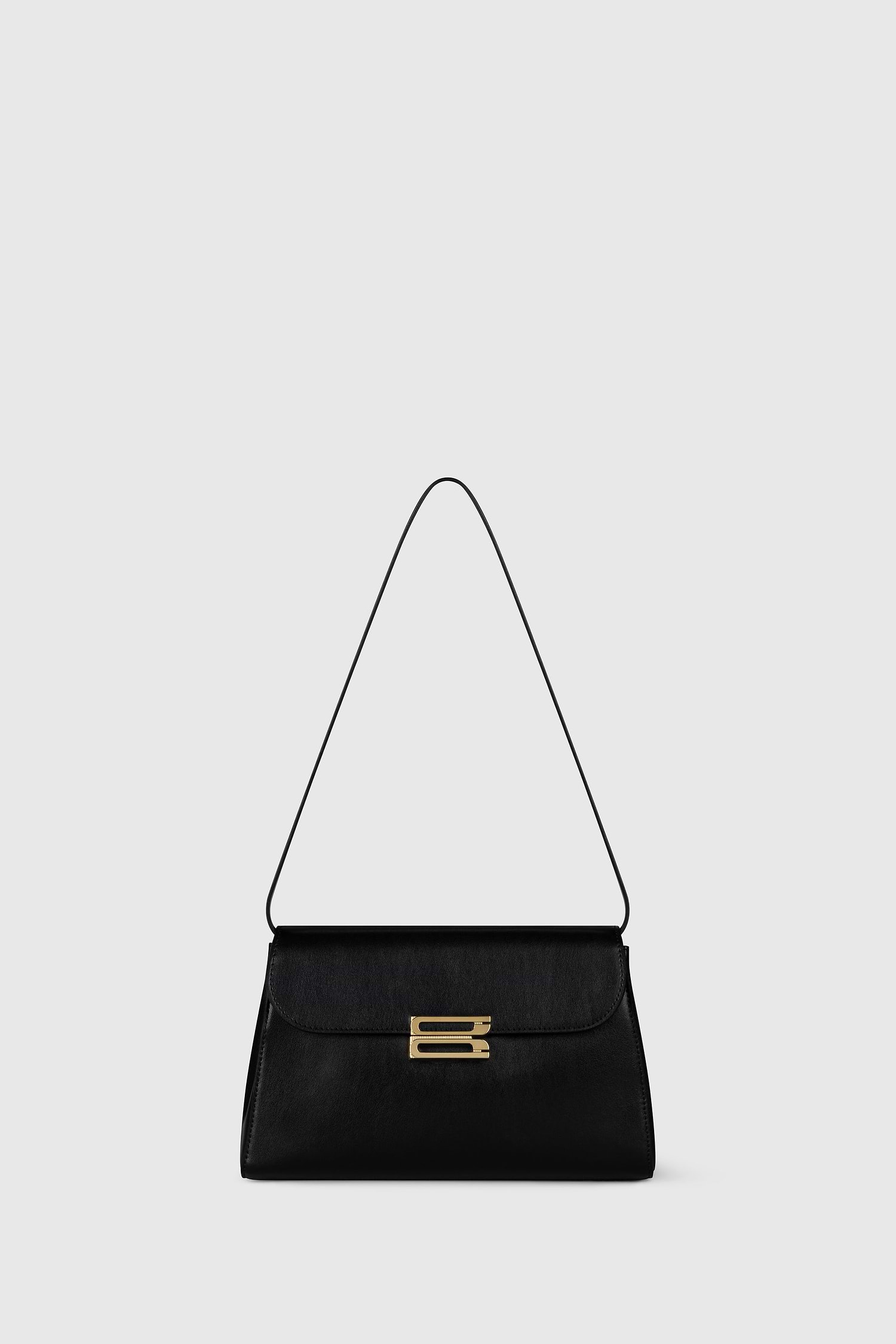 Dorian Trapeze Bag Black Shiny Calf Leather