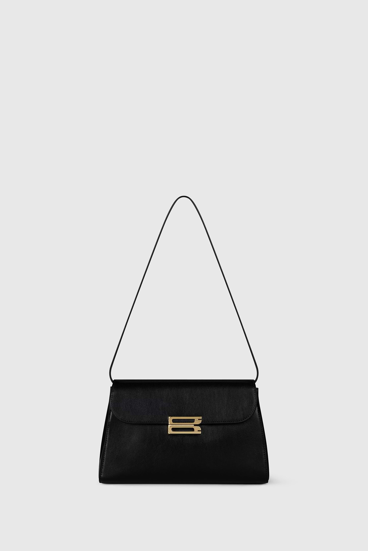 Dorian Trapeze Bag Black Shiny Calf Leather