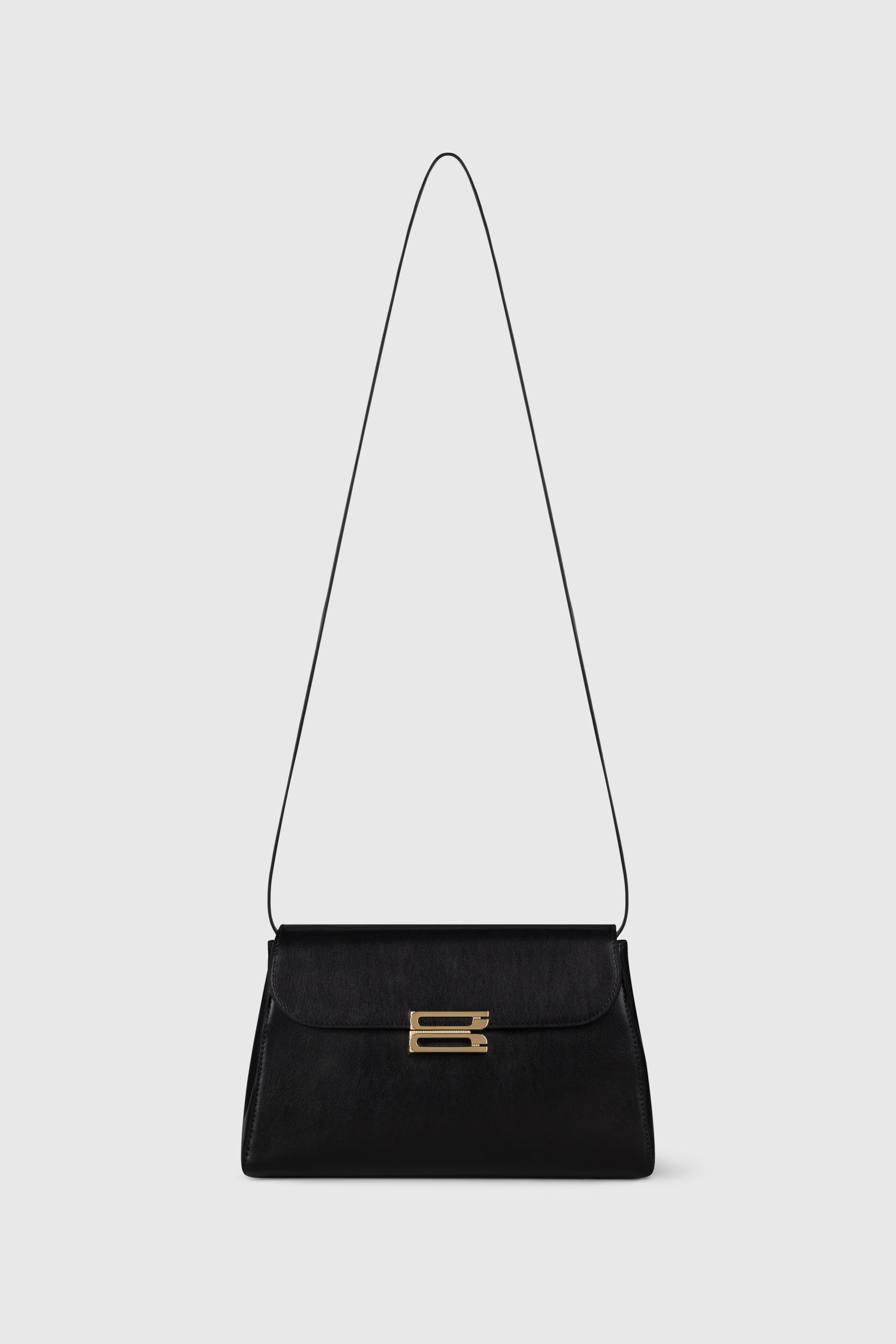 Dorian Trapeze Bag Black Shiny Calf Leather