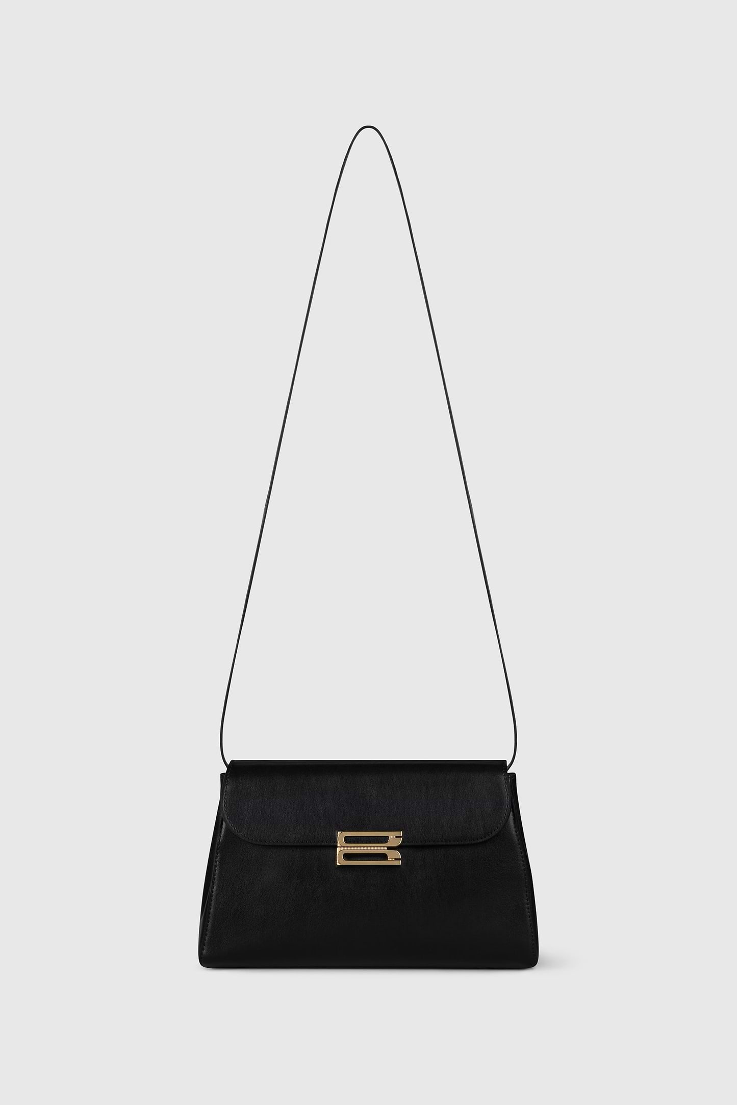 Dorian Trapeze Bag Black Shiny Calf Leather