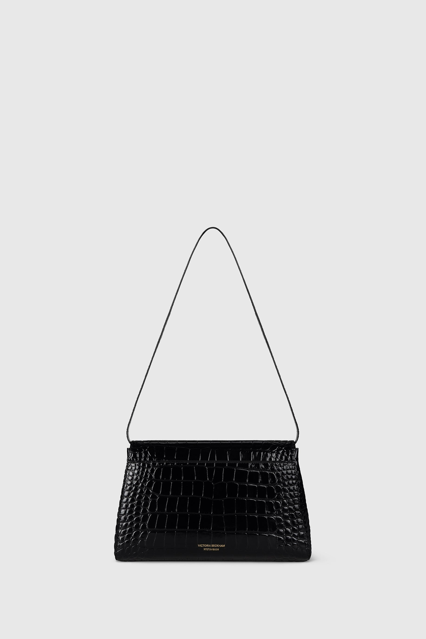 Dorian Trapeze Bag Black Croc Embossed Leather