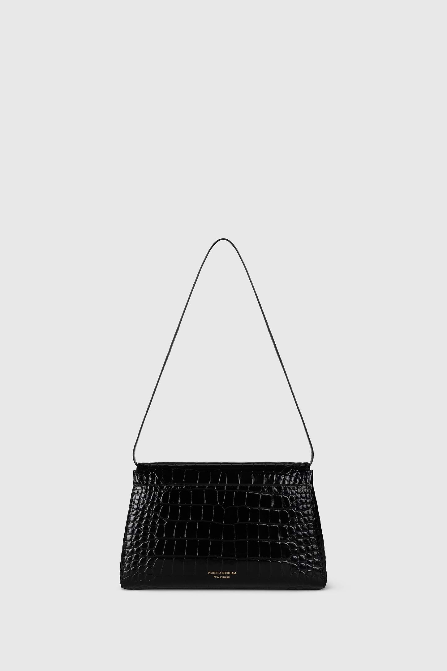Dorian Trapeze Bag Black Croc Embossed Leather
