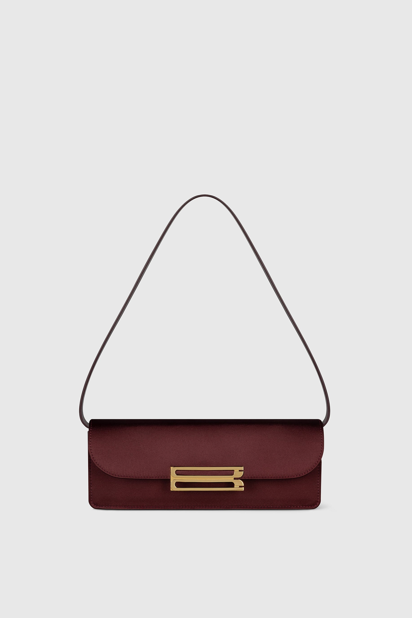 Dorian East-West Clutch Burgundy Satin