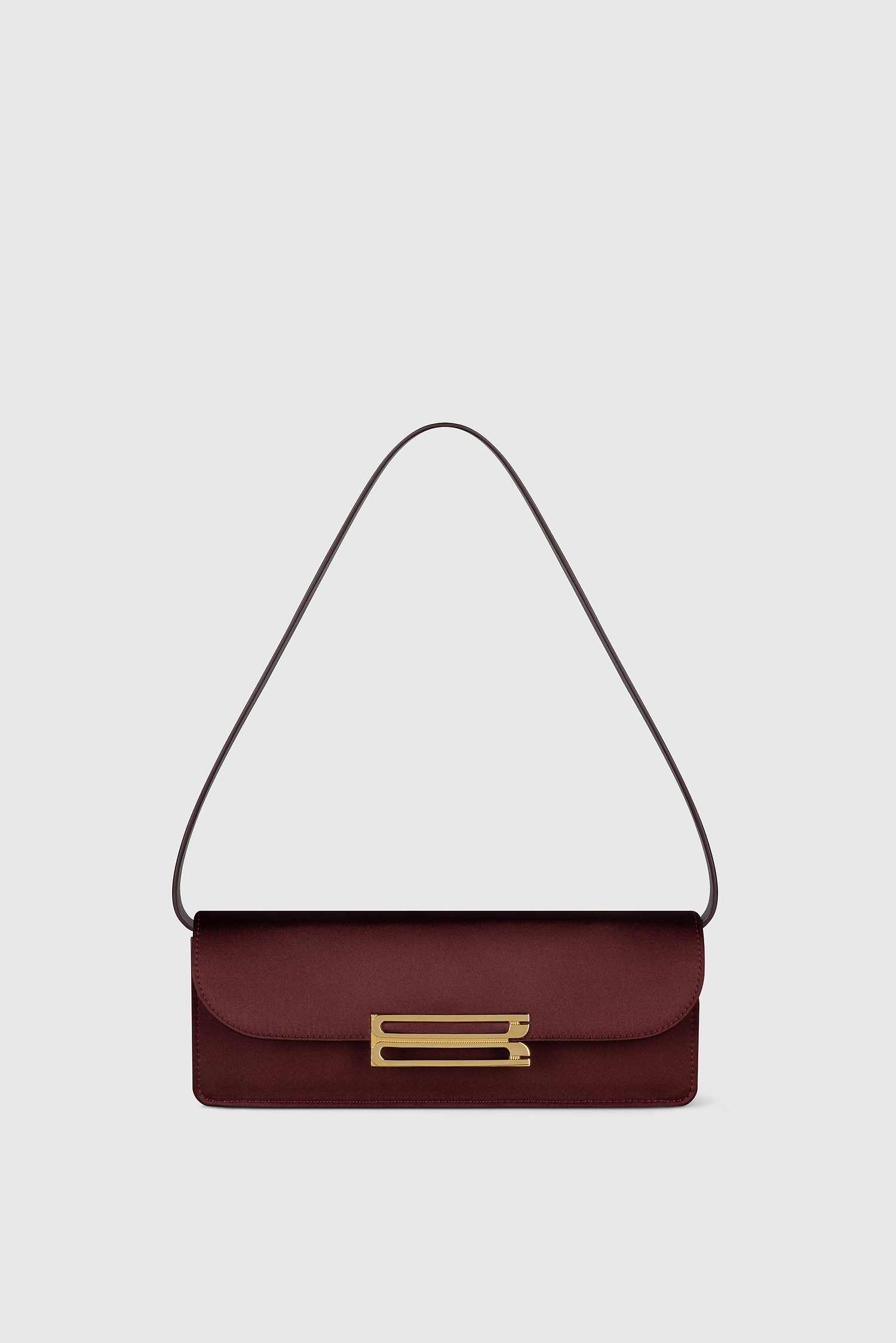 Dorian East-West Clutch Burgundy Satin