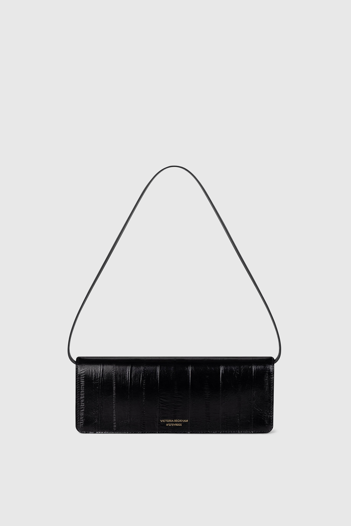 Dorian East-West Clutch Black Printed Leather
