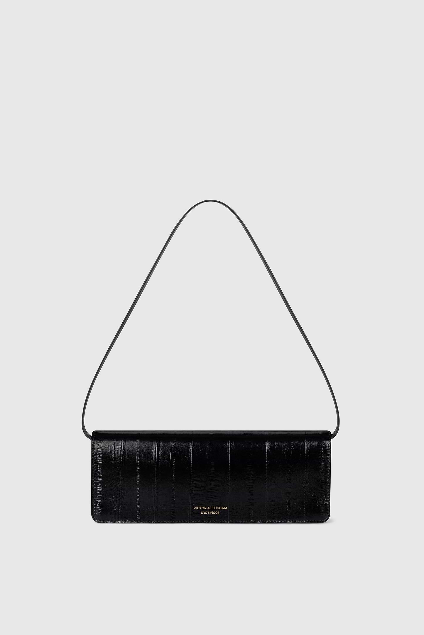 Dorian East-West Clutch Black Printed Leather