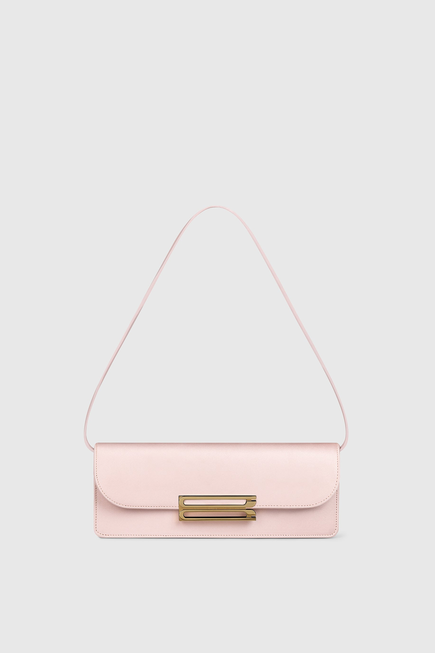 Dorian East-West Clutch Pink Satin