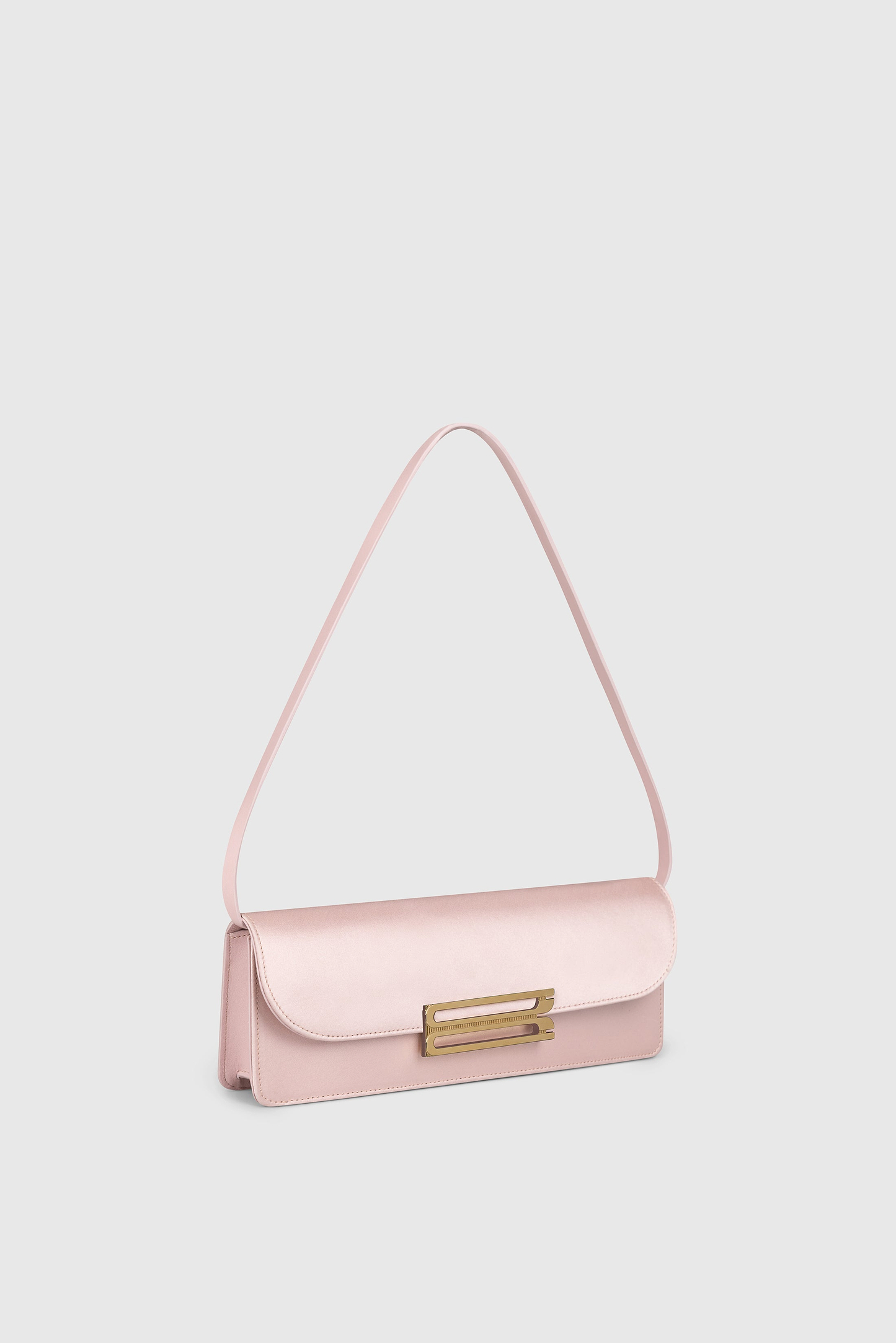 Dorian East-West Clutch Pink Satin