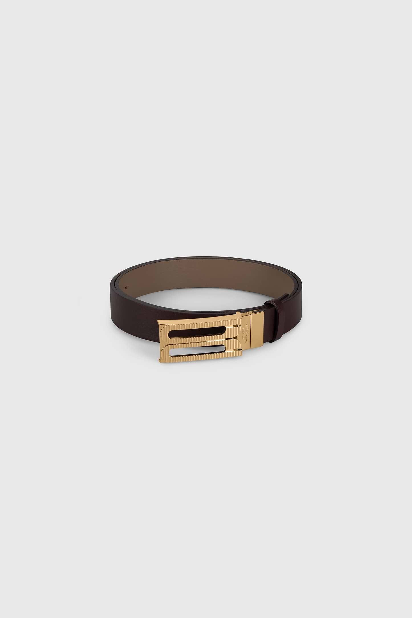 Dorian Guilloché Reversible Belt 25mm Dark Burgundy & Dove Grey Shiny Leather