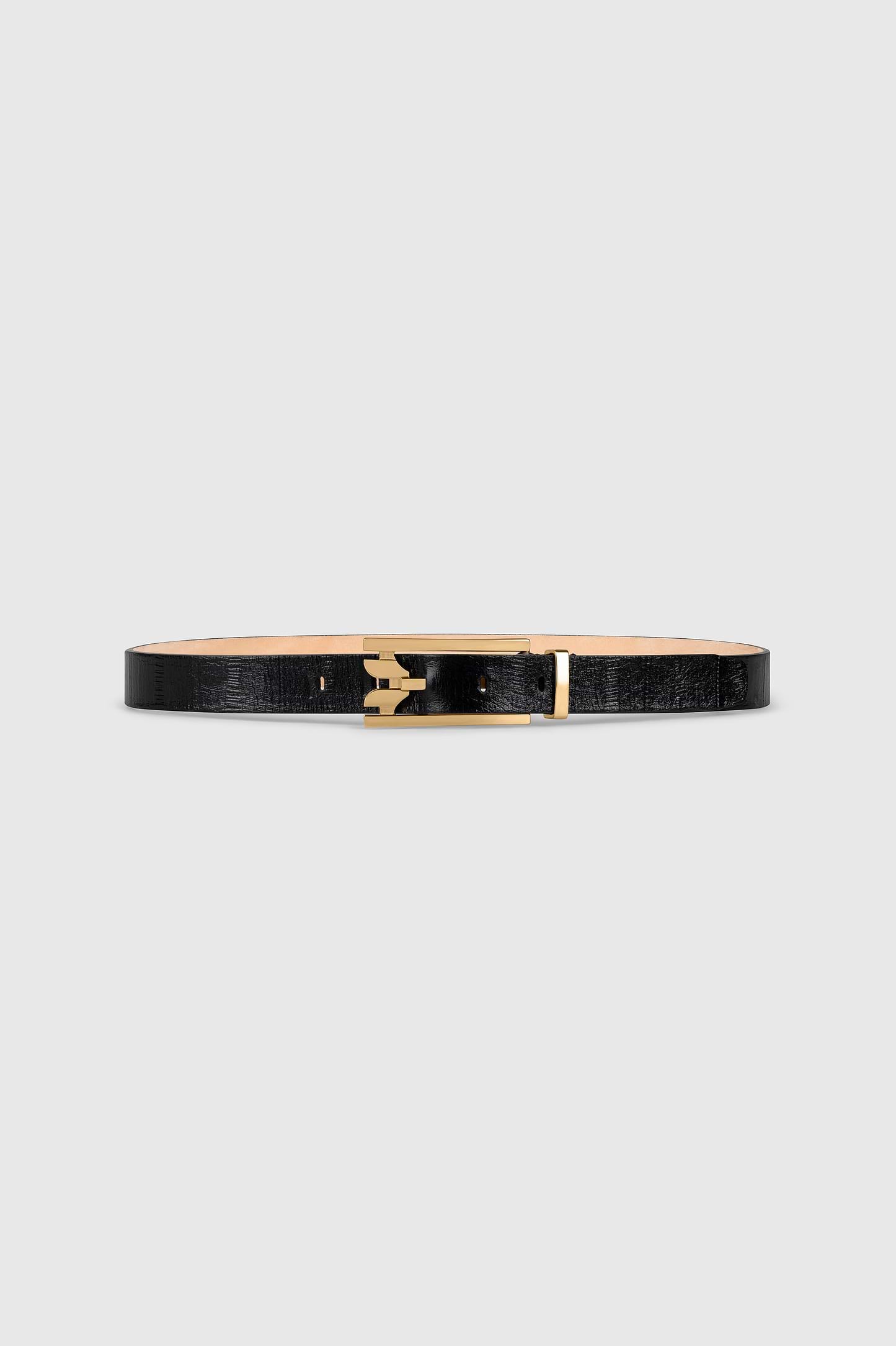 Dorian Pin-Buckle Belt 25mm Black Printed Leather