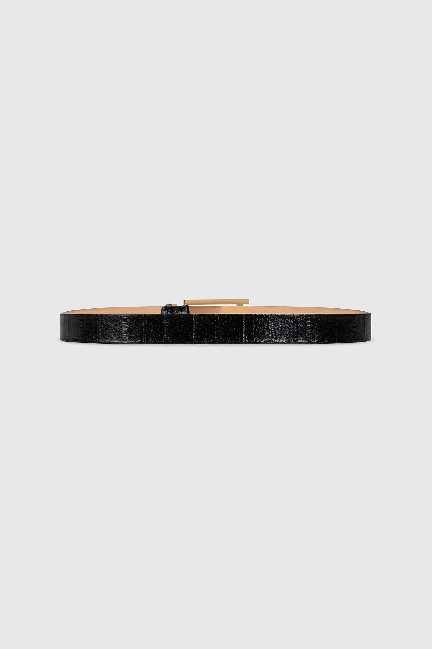 Dorian Pin-Buckle Belt 25mm Black Printed Leather
