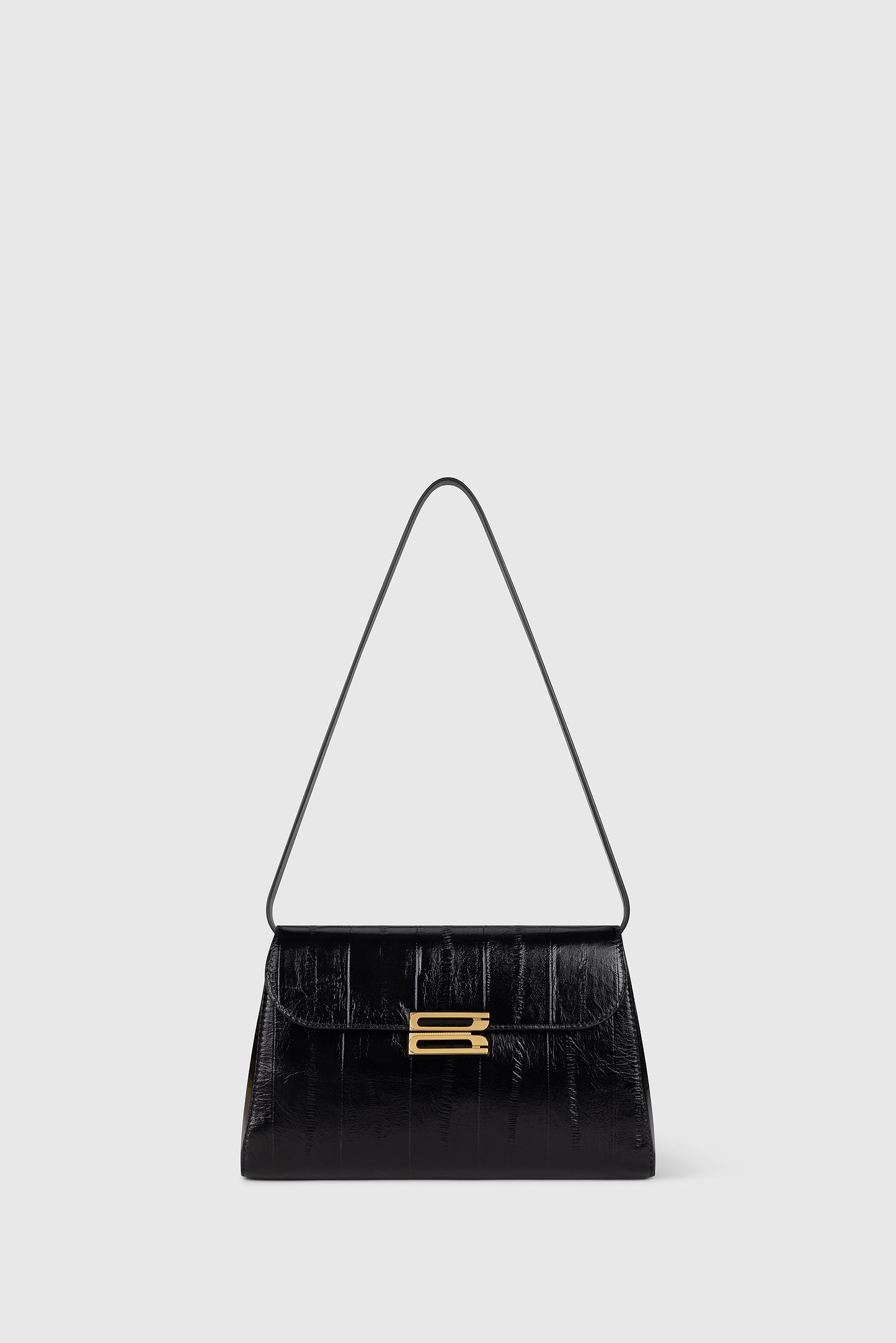 Dorian Trapeze Bag Black Printed Leather
