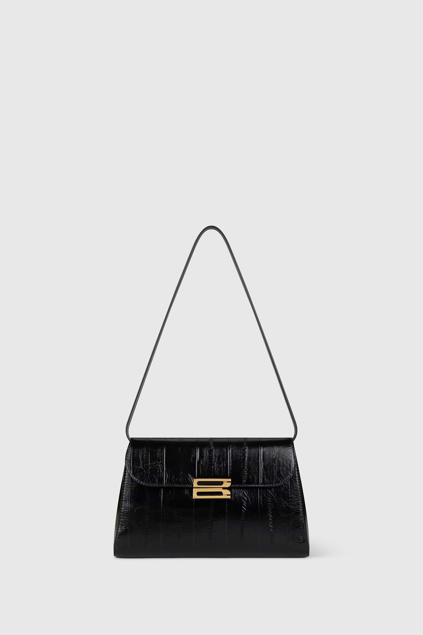 Dorian Trapeze Bag Black Printed Leather