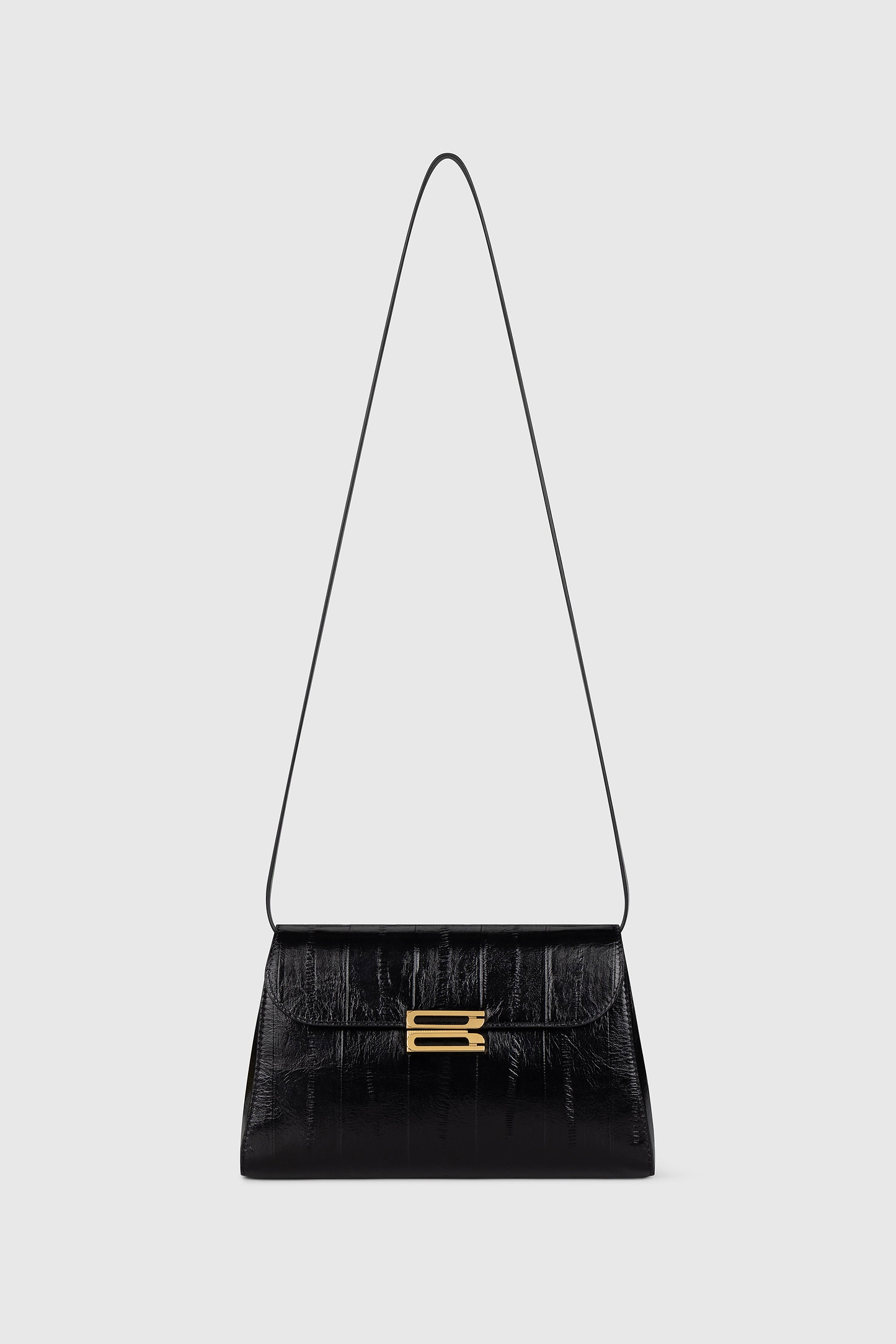 Dorian Trapeze Bag Black Printed Leather