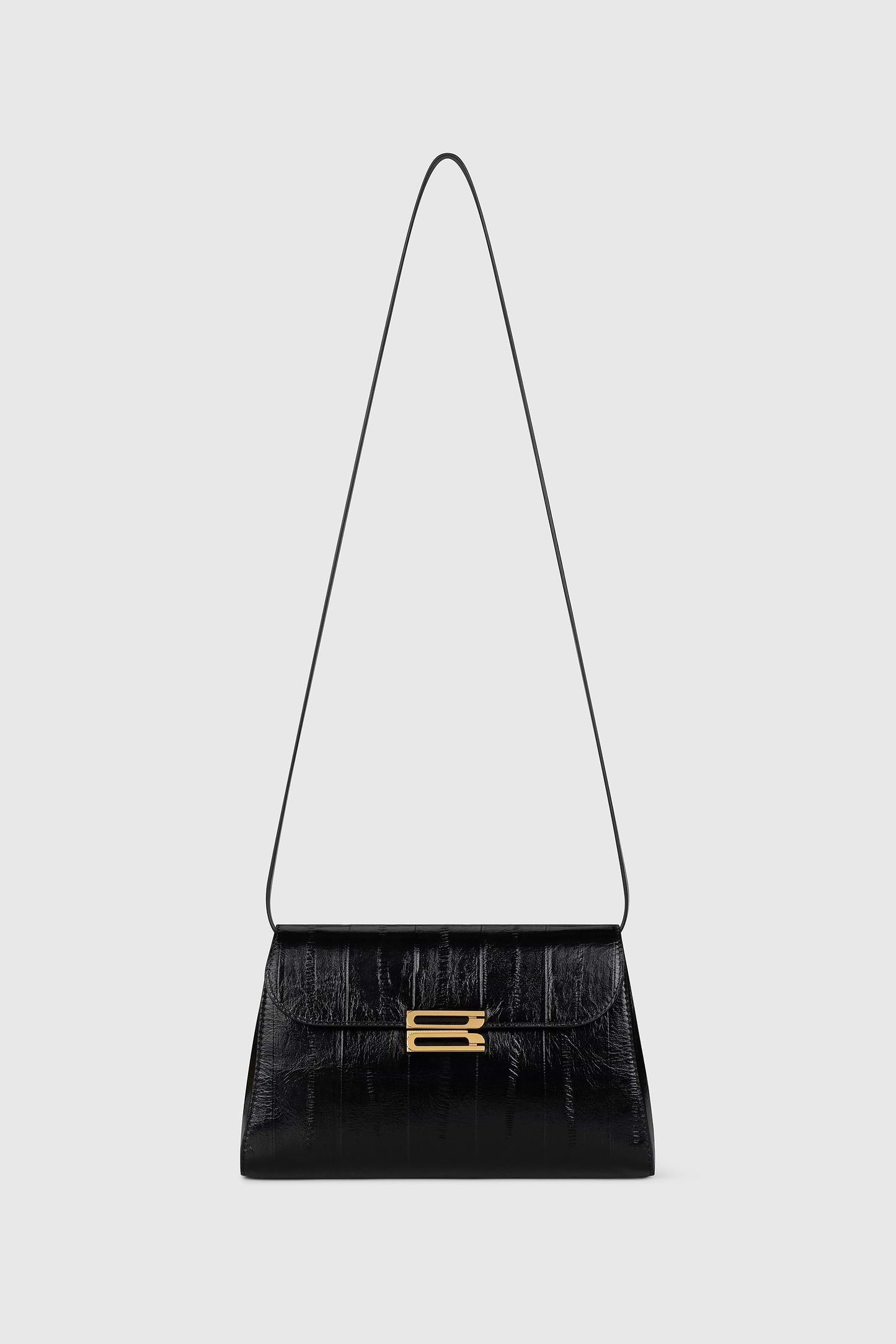 Dorian Trapeze Bag Black Printed Leather