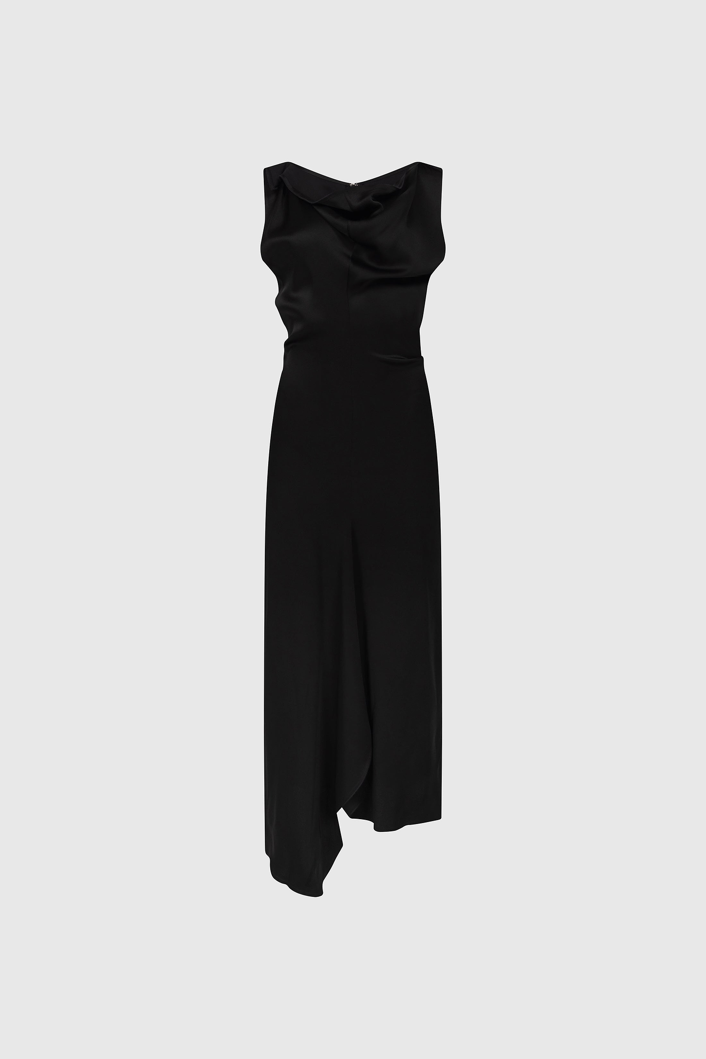 Draped Tailored Midi Dress In Black