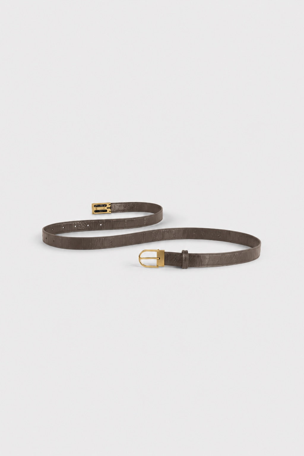Dorian B Finite Belt 20mm Dark Taupe Printed Leather