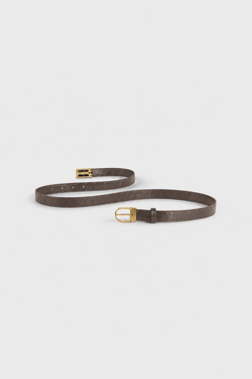 Dorian B Finite Belt 20mm Dark Taupe Printed Leather