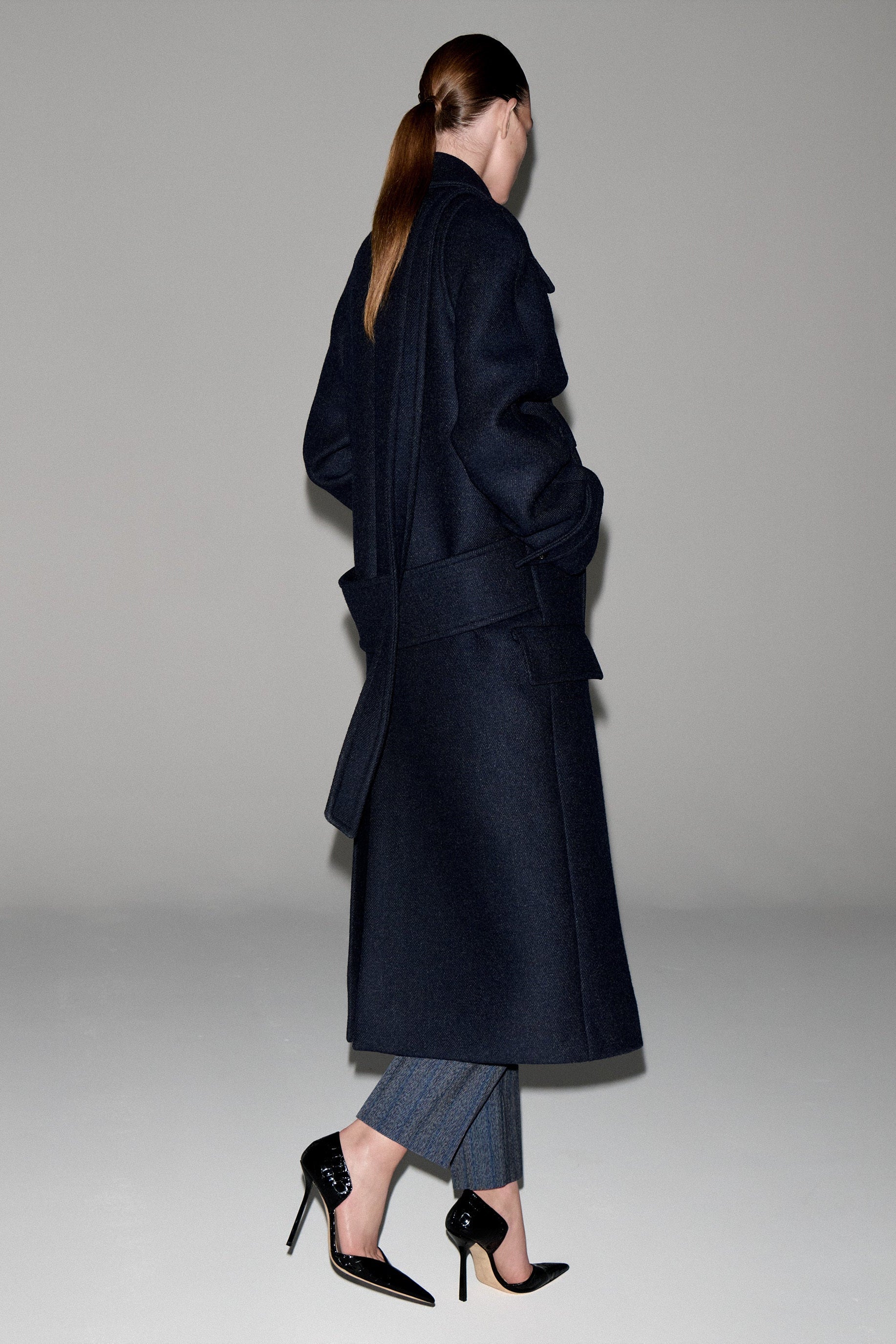 Latched Raglan Coat In Navy
