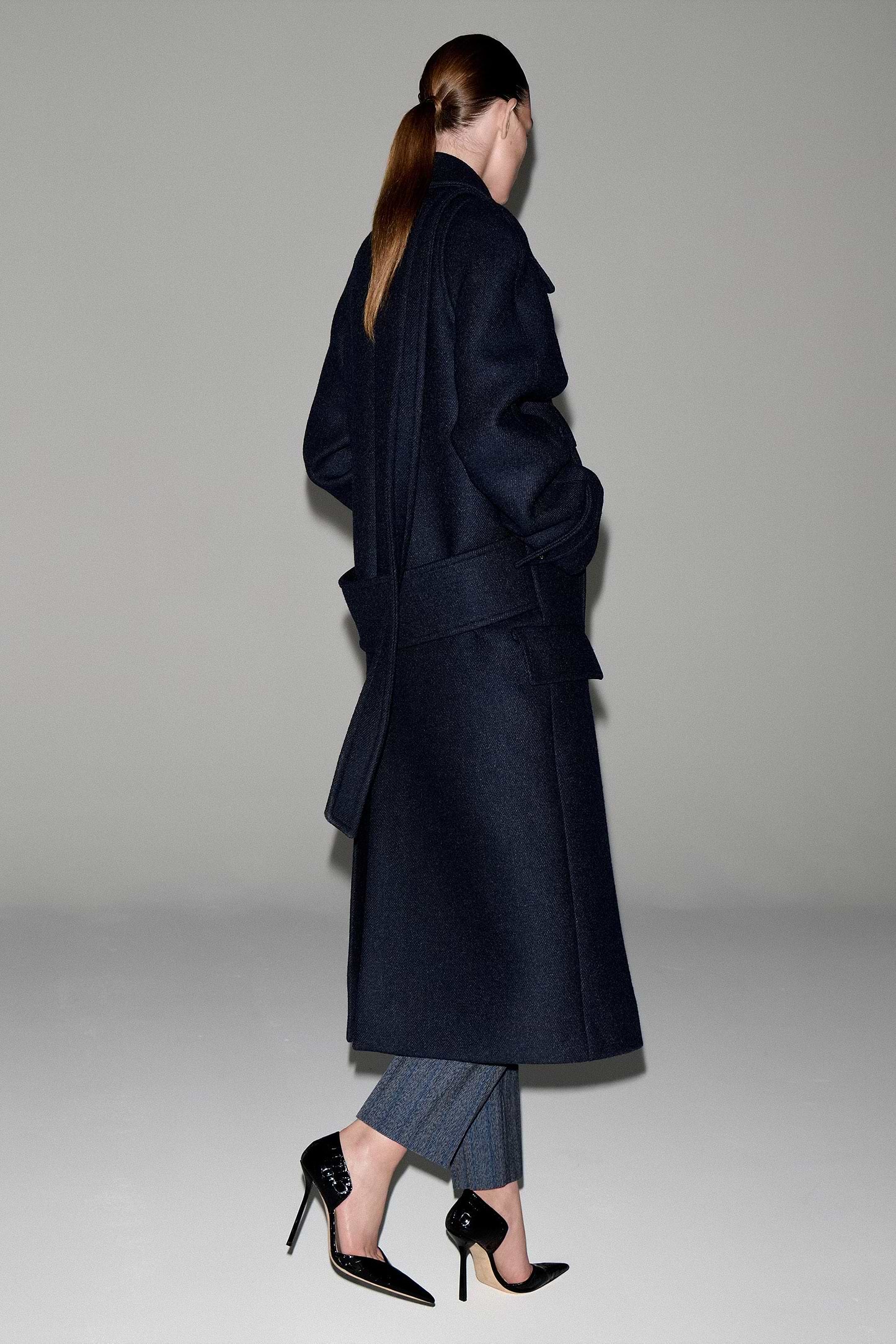Latched Raglan Coat In Navy