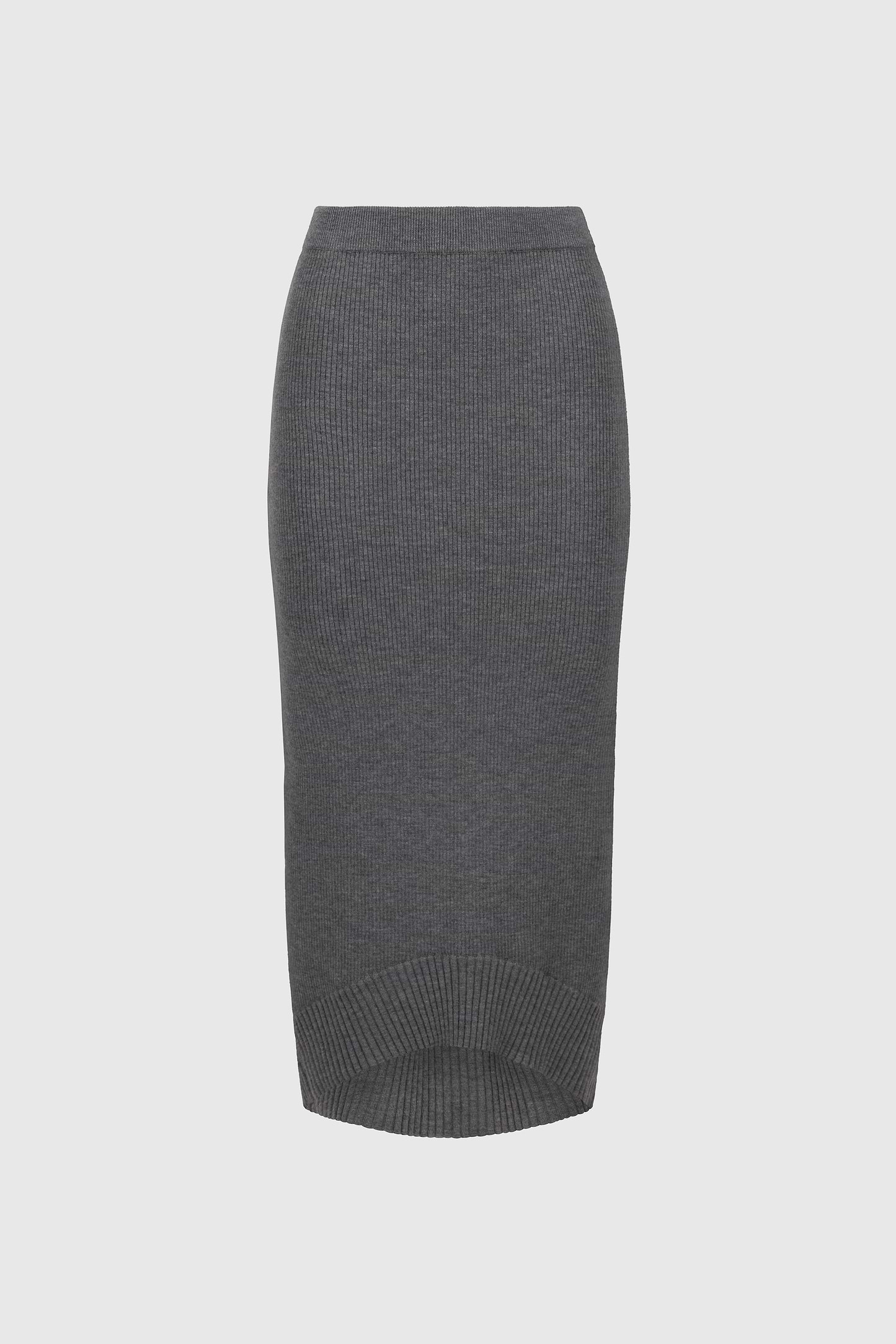 Fitted Skirt In Grey Melange