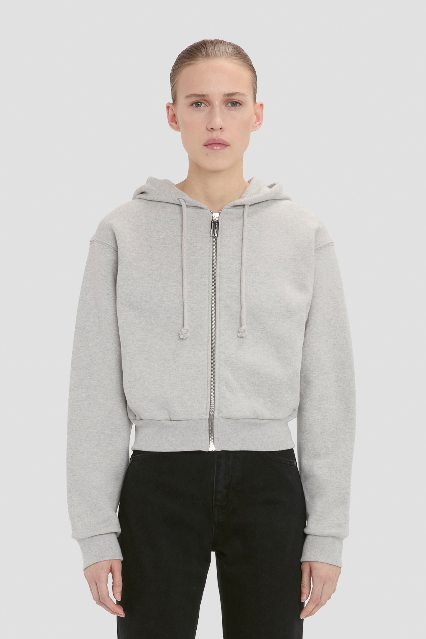 Full Zip Hoodie In Grey Marl