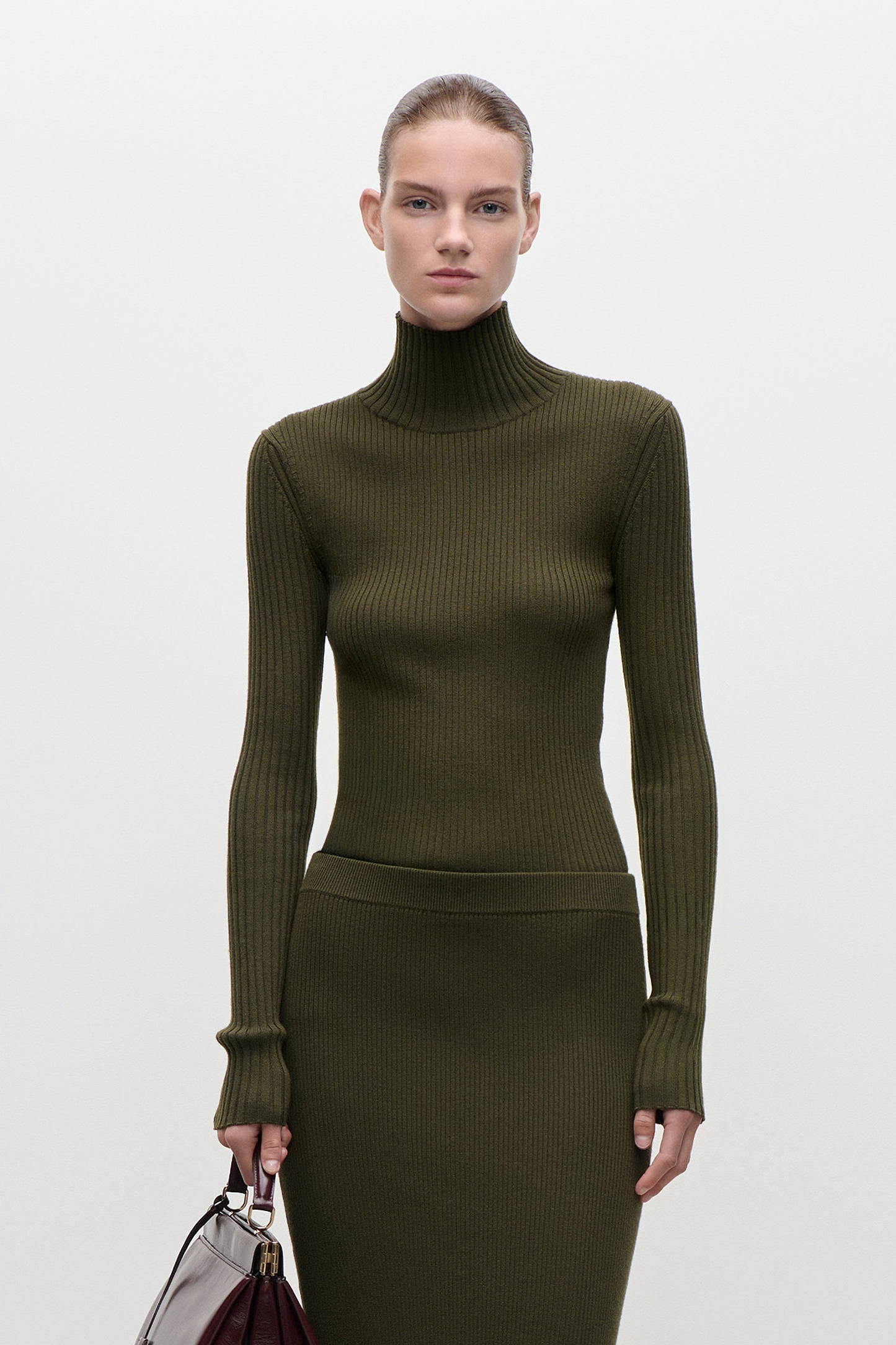 High Neck Jumper In Green