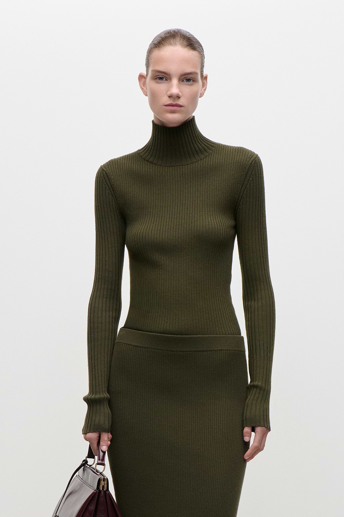 High Neck Jumper In Green