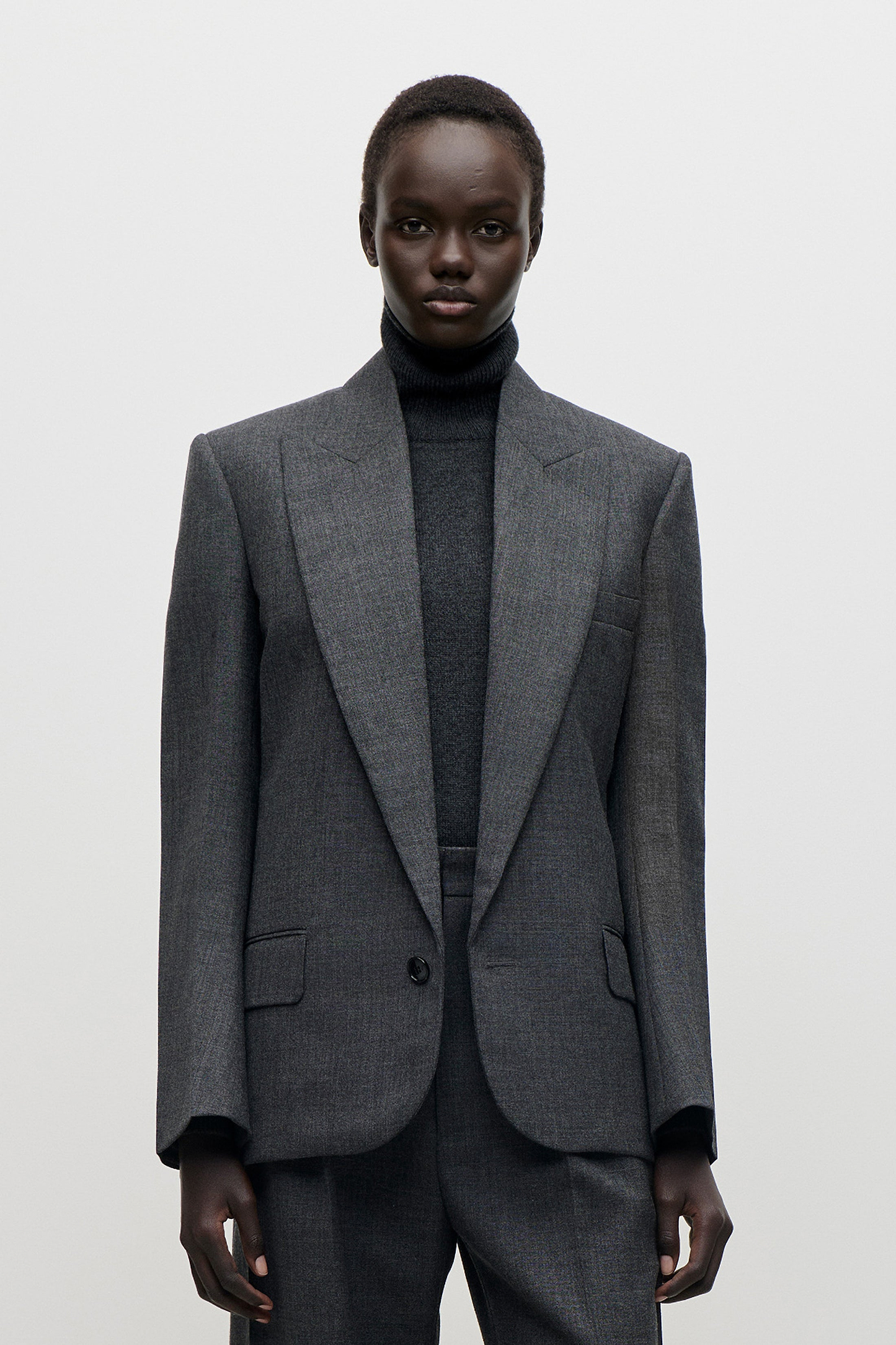 Roberta Jacket In Dark Grey Melange