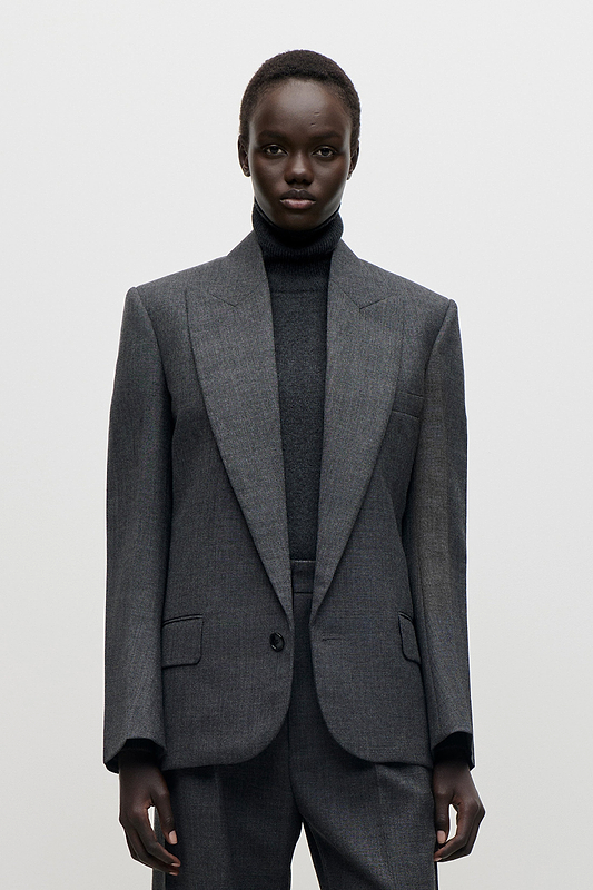 Roberta Jacket In Dark Grey Melange