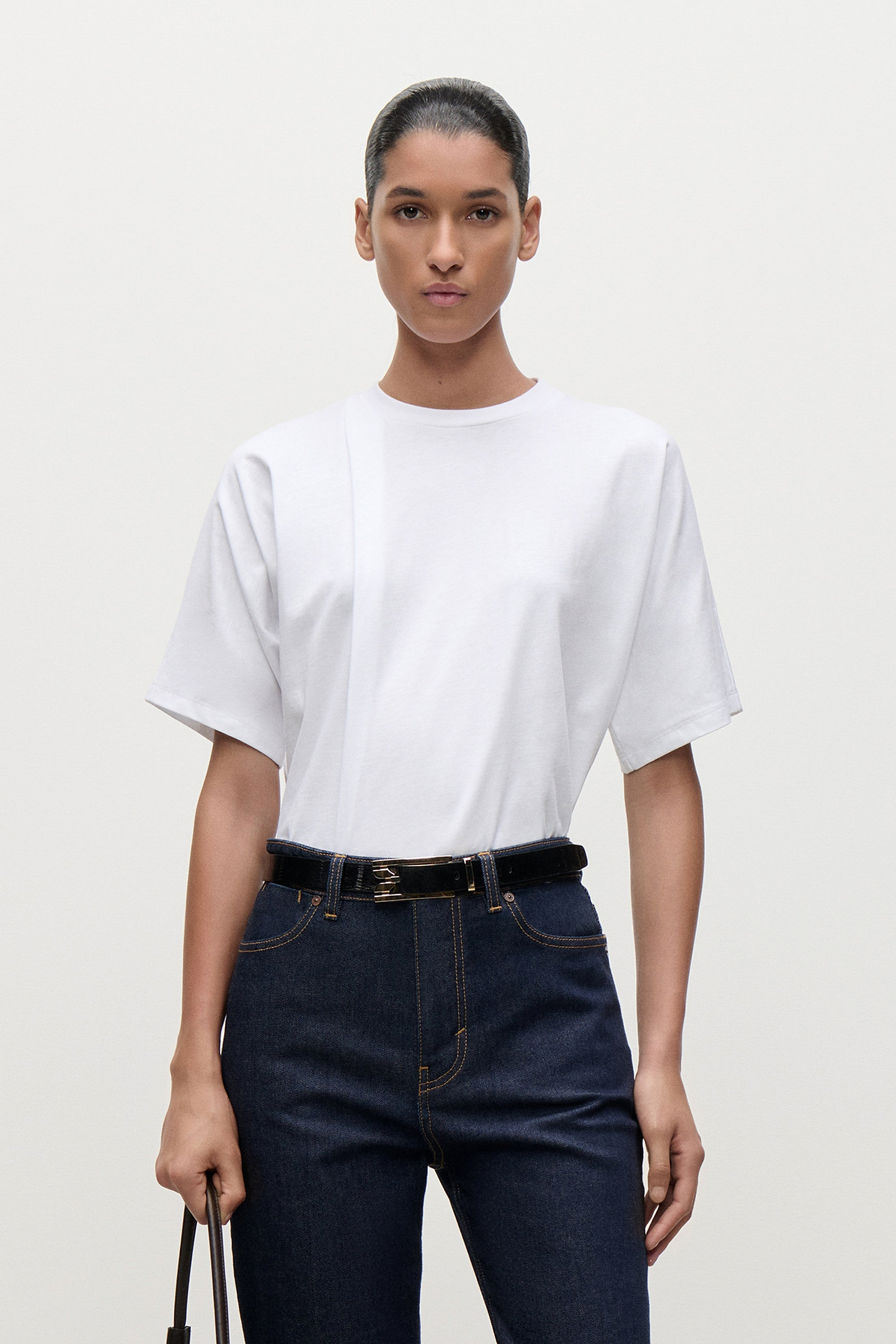 Pleated T-Shirt In White