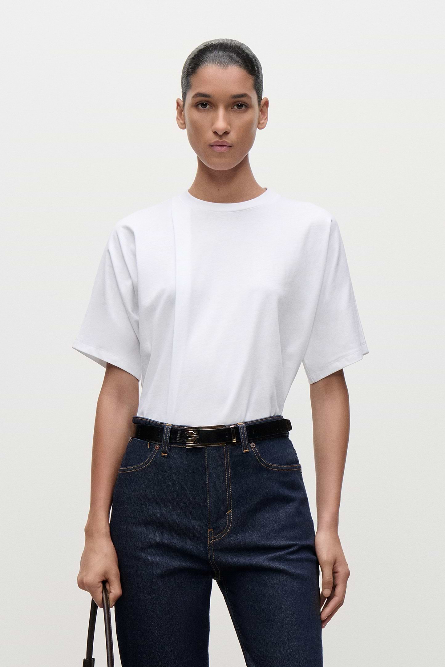 Pleated T-Shirt In White
