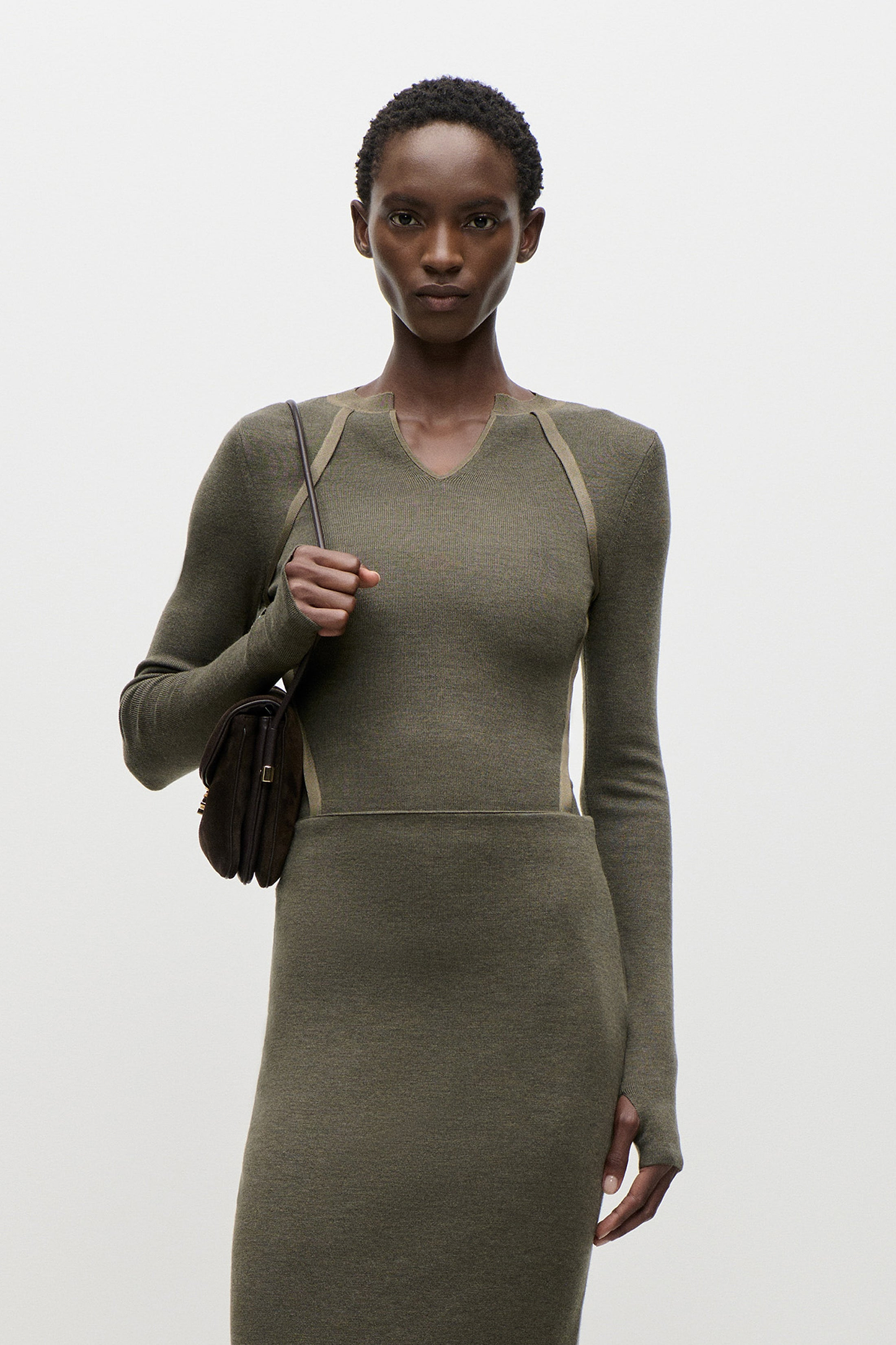 V-Neck Top In Green