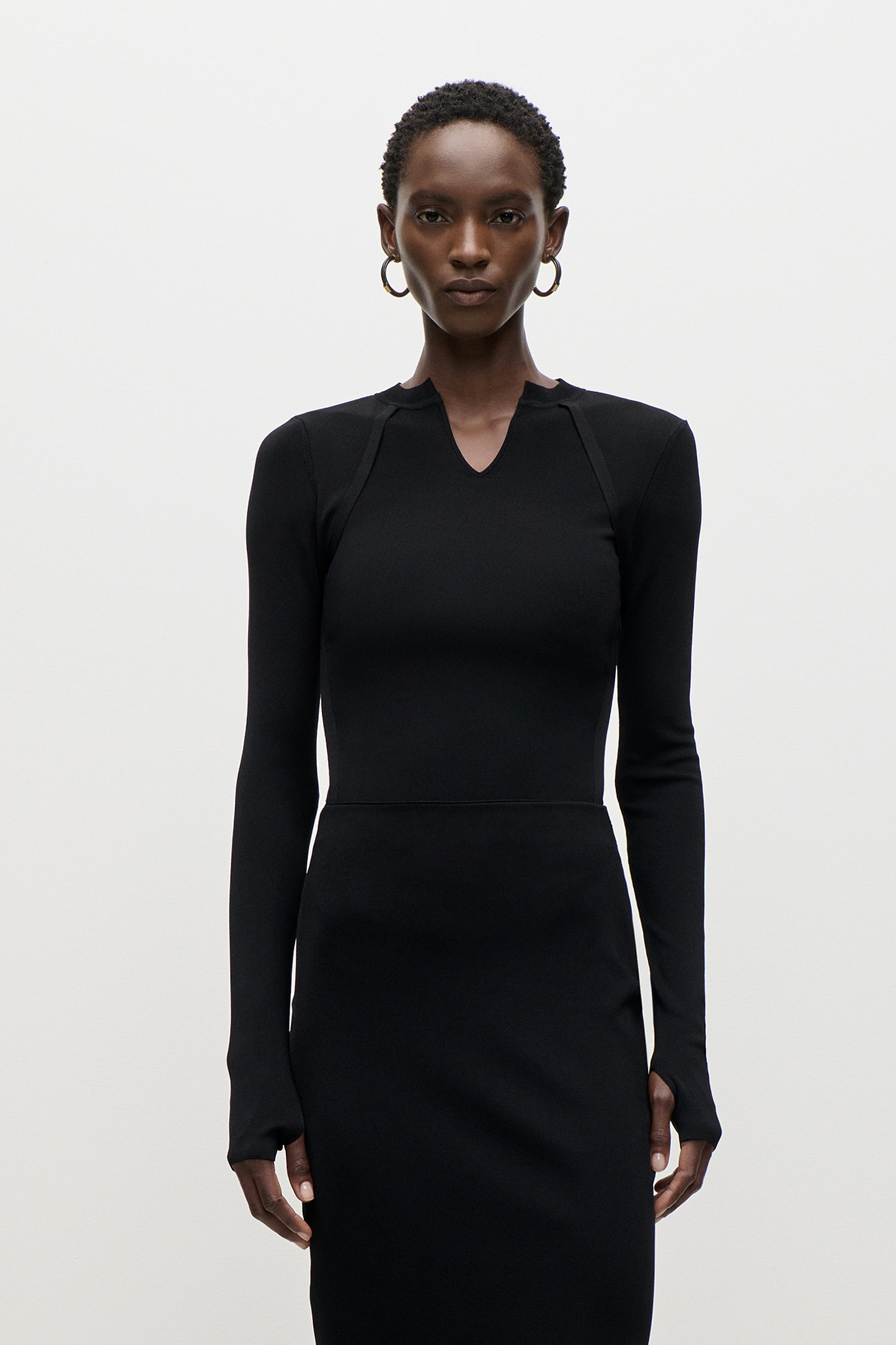 V-Neck Top In Black