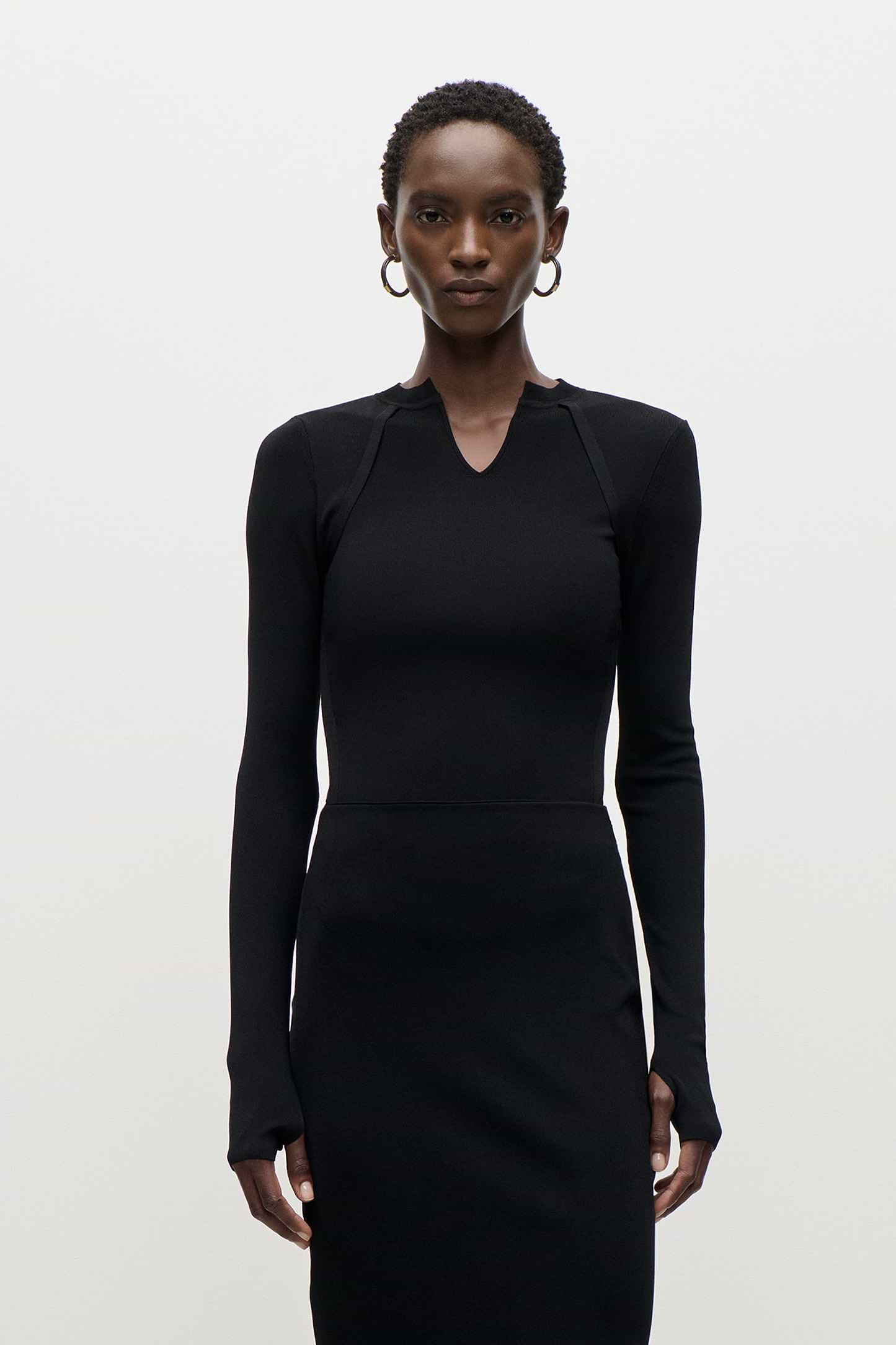V-Neck Top In Black