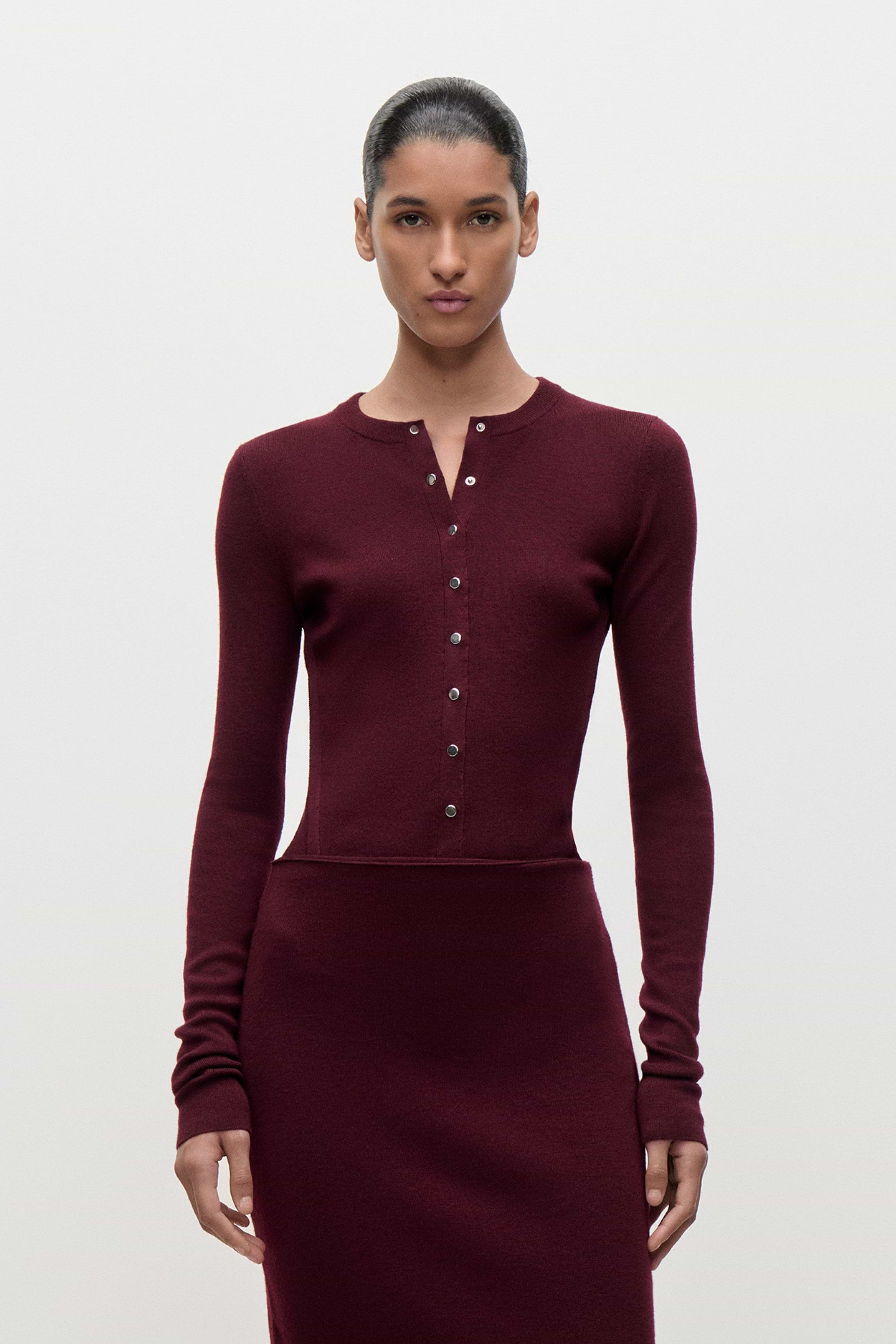 Cardigan In Burgundy