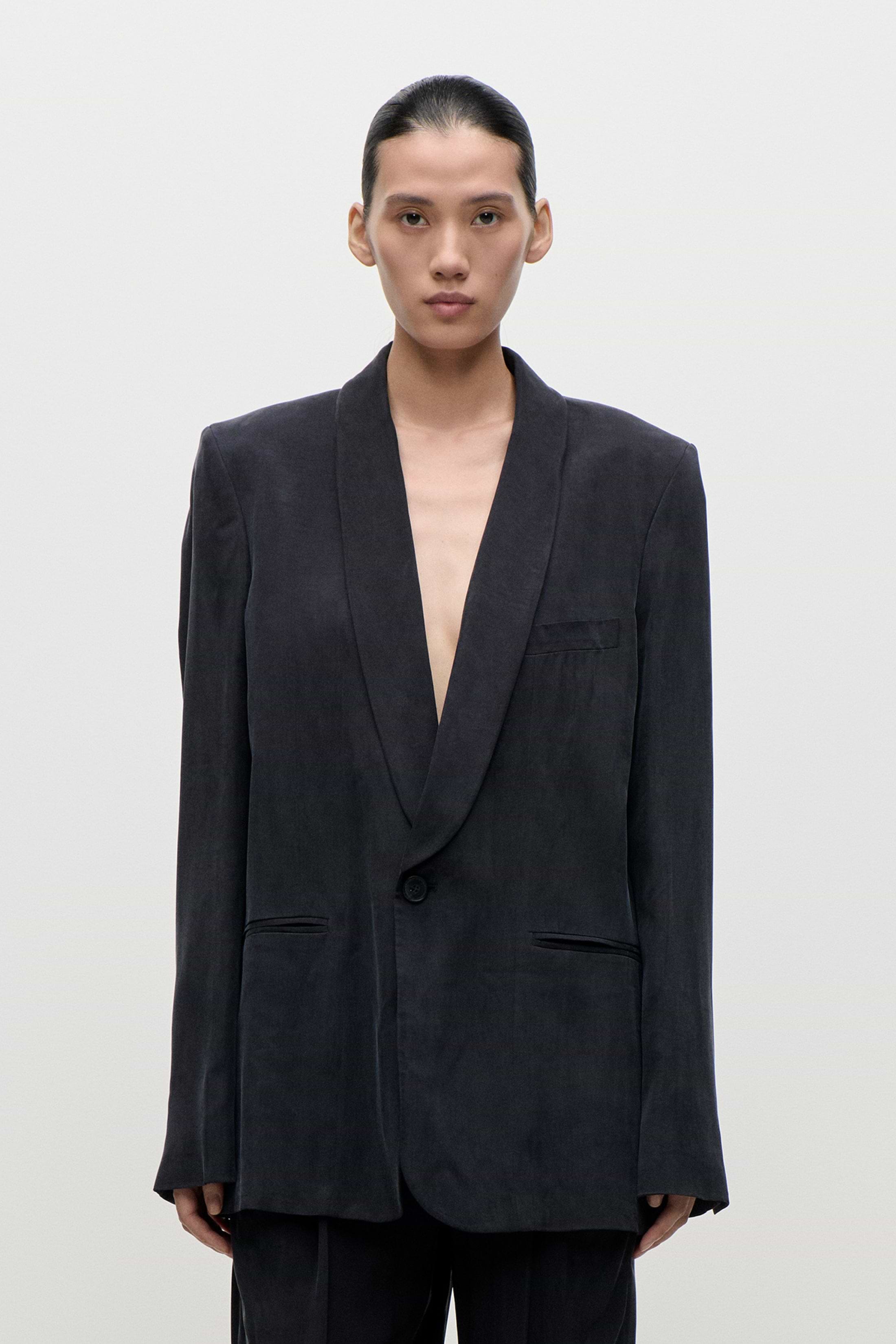 Shawl Collar Jacket In Navy