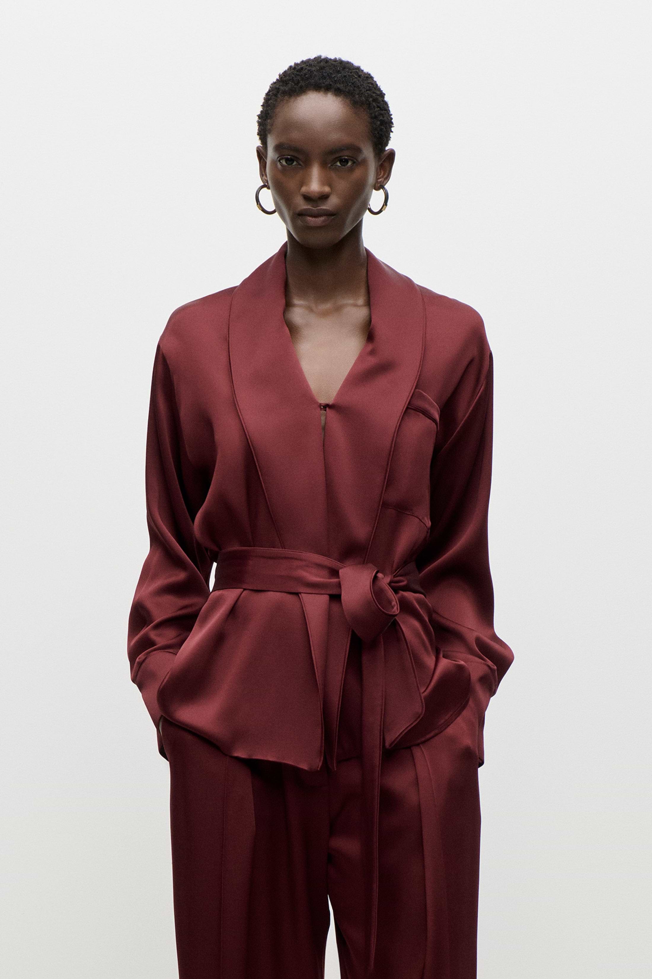 Alba Blouse In Burgundy