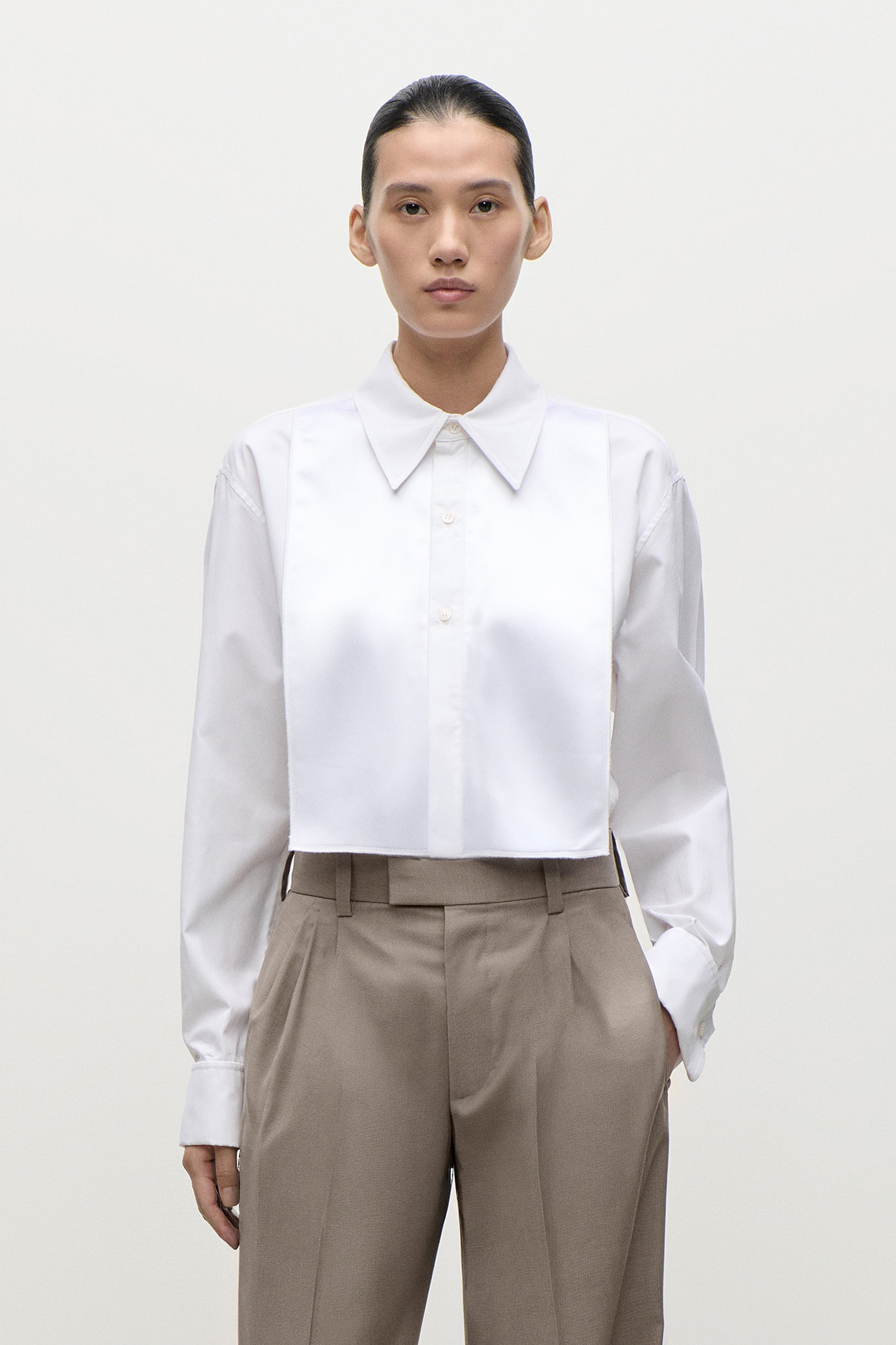 Tuxedo Bib Shirt In White