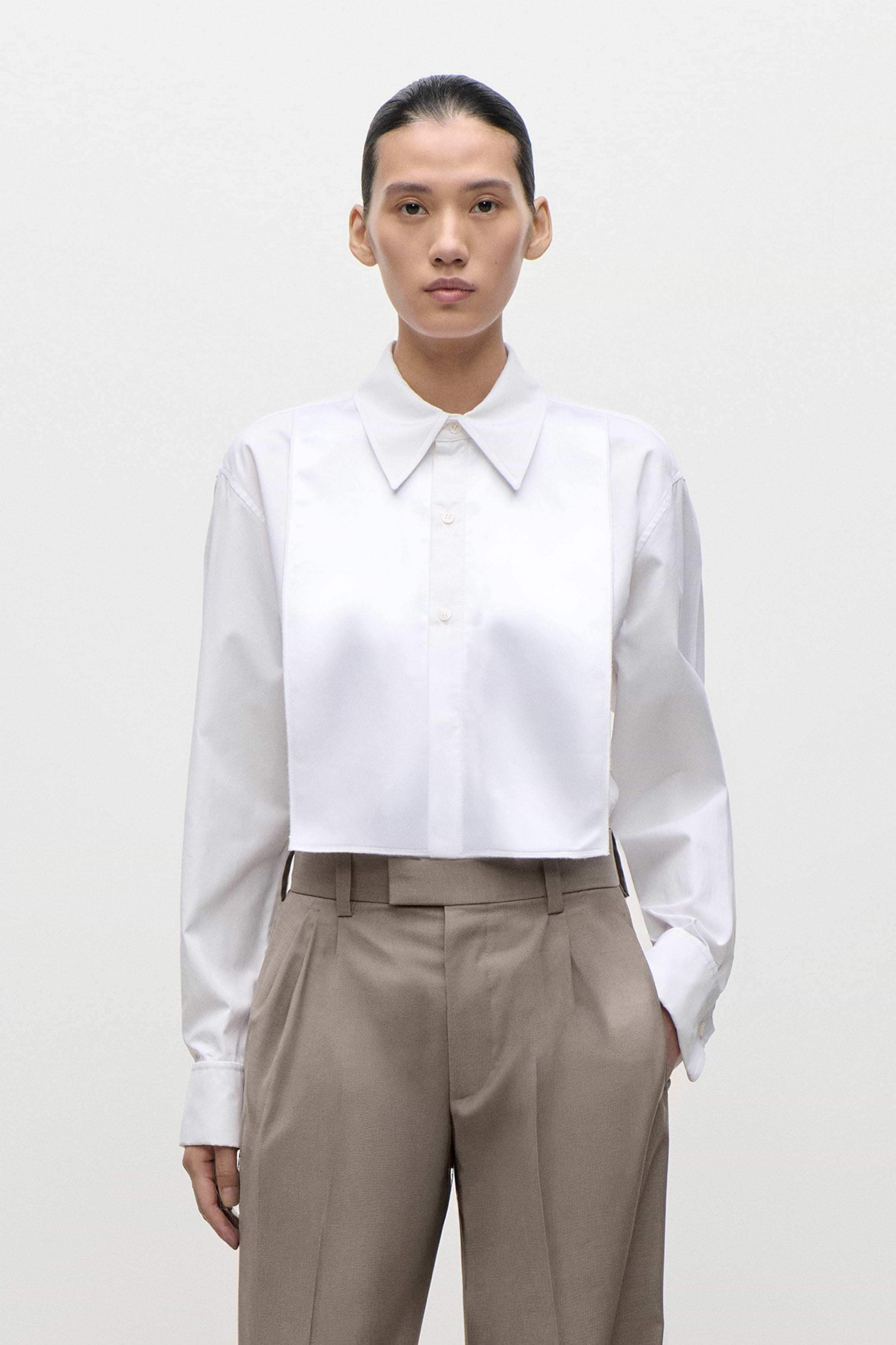 Tuxedo Bib Shirt In White