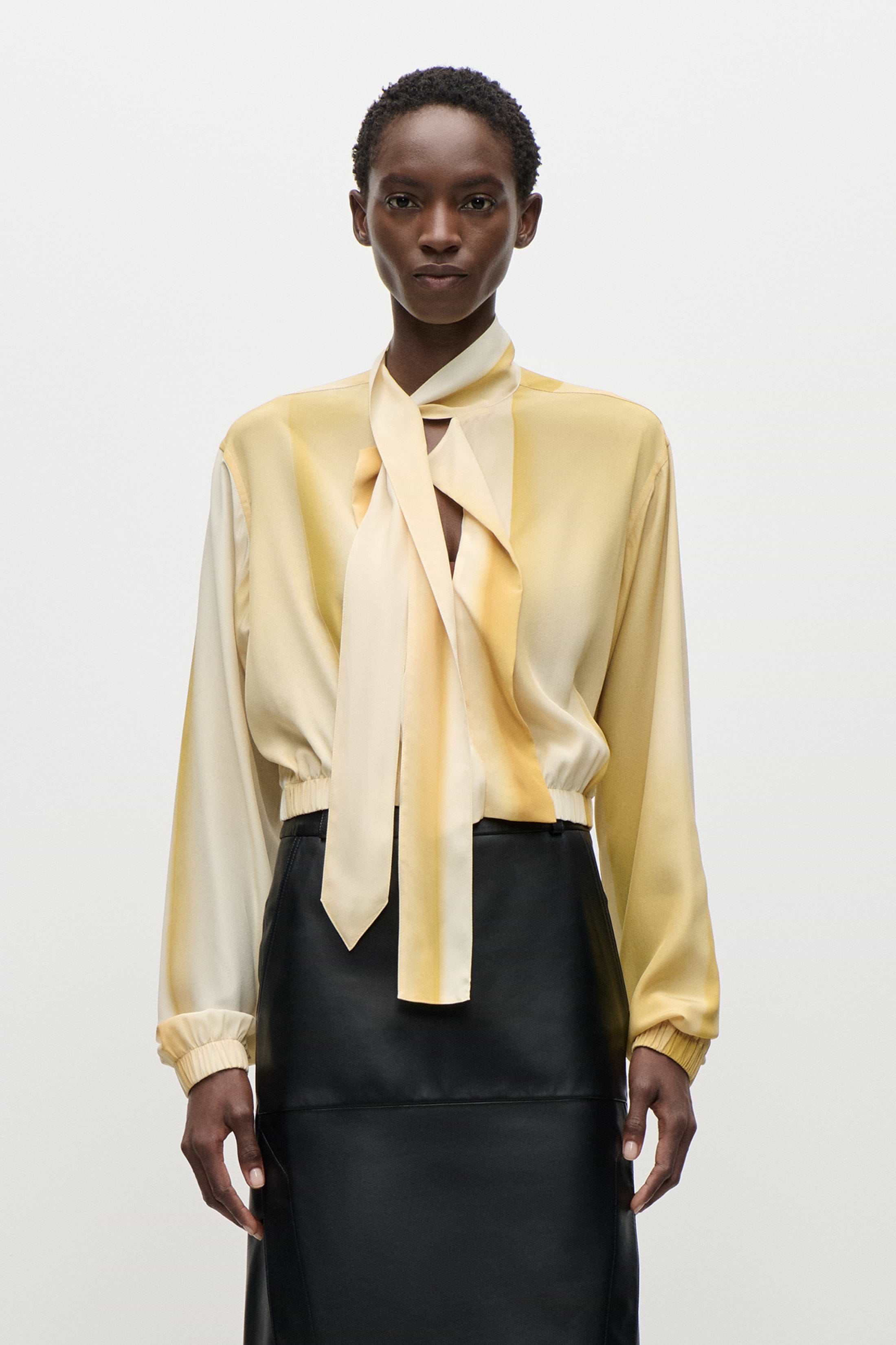 Scarf Blouse In Yellow