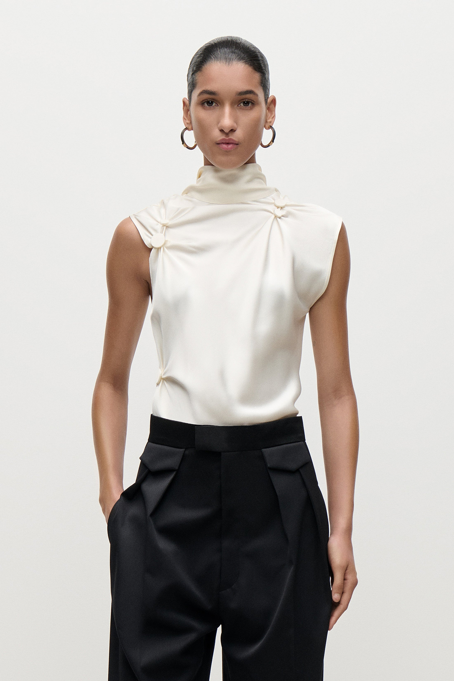 Ornamental Top In Ivory