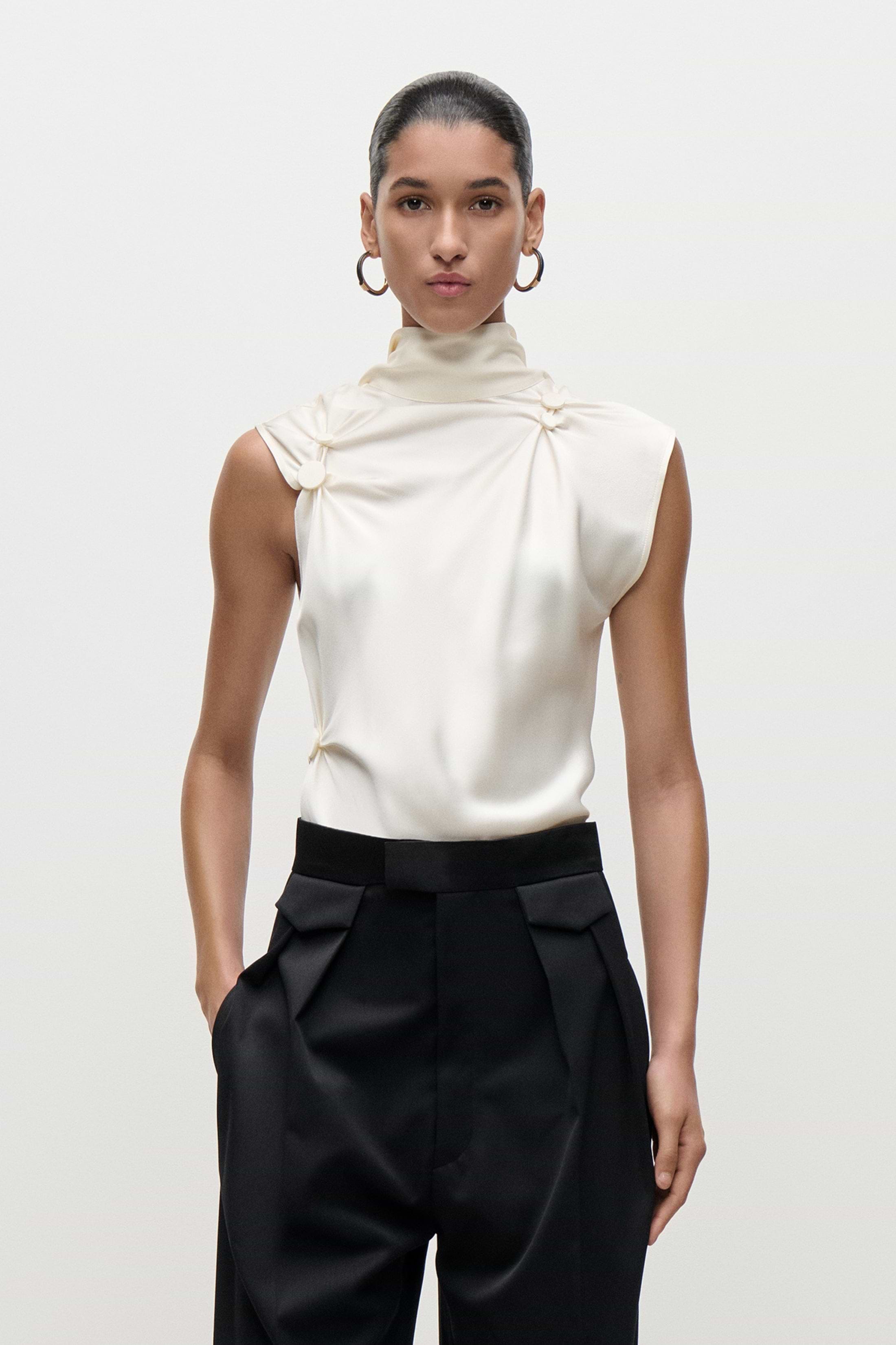 Ornamental Top In Ivory