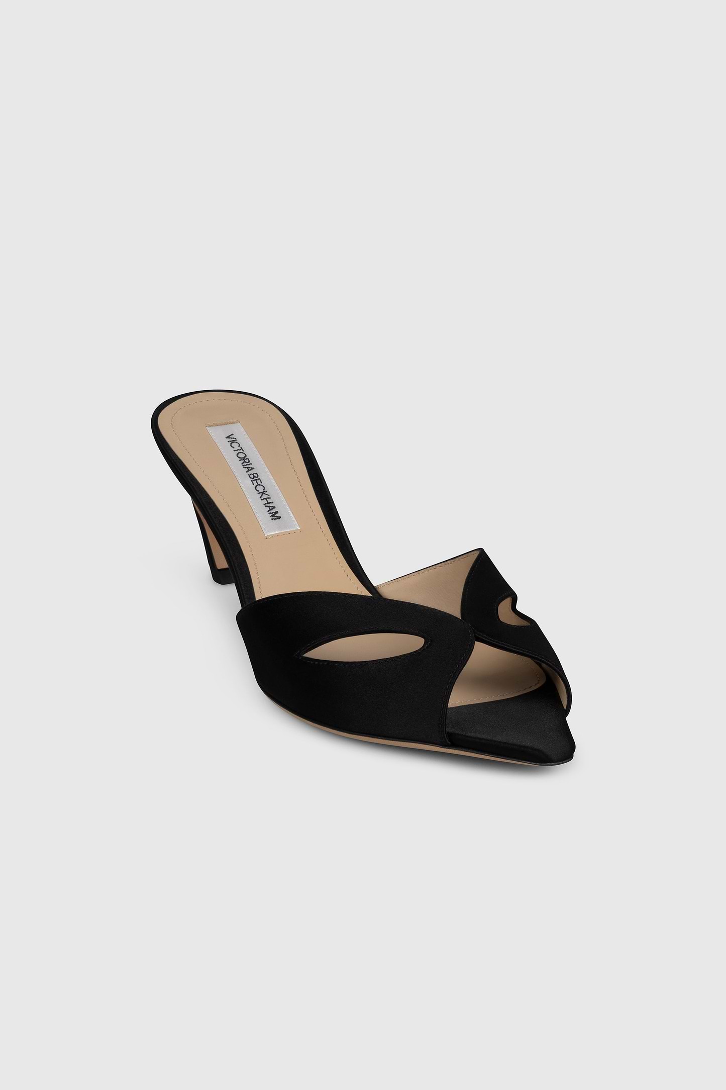 Harlow Mask Mule 55 Black Satin