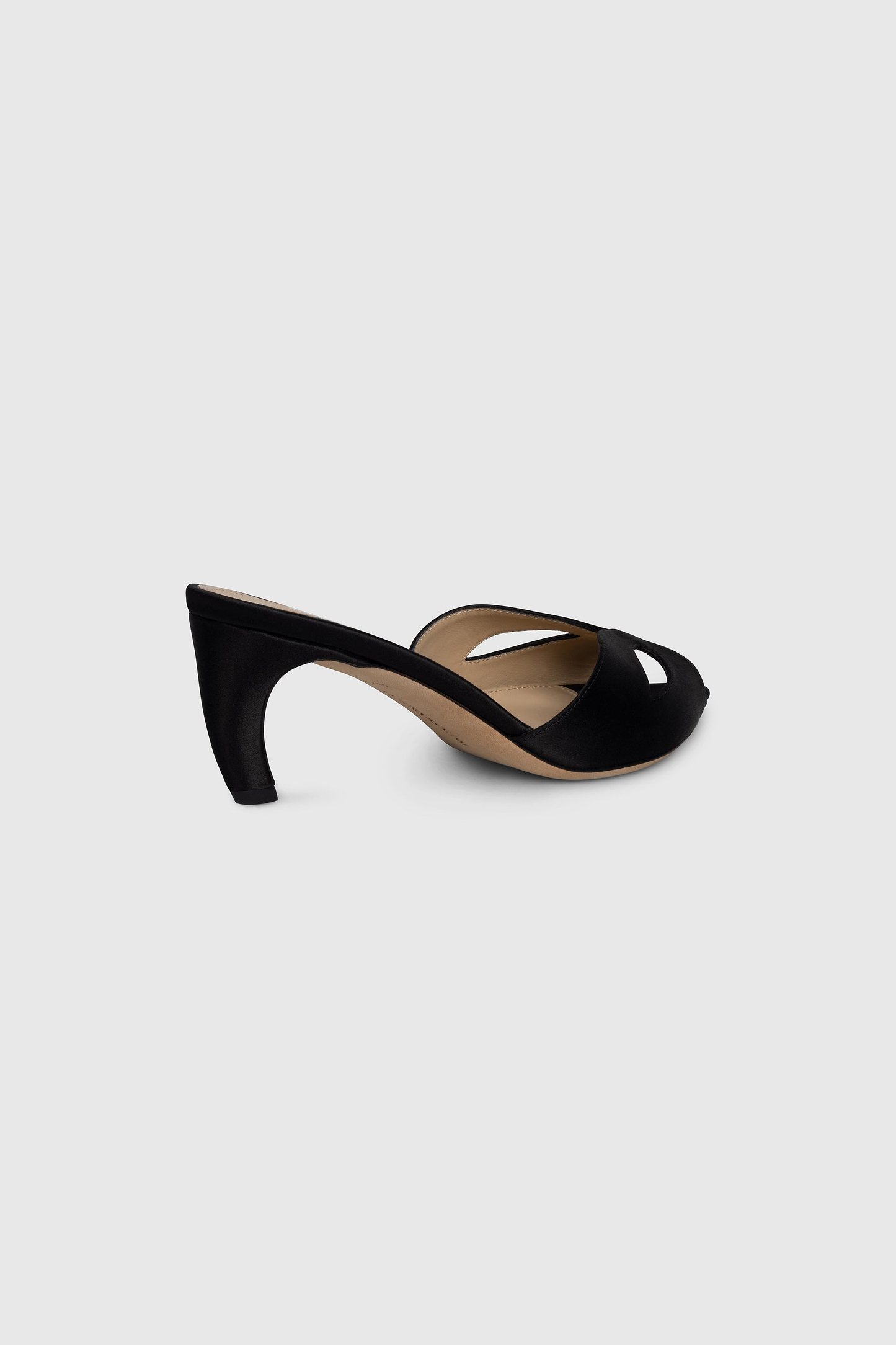 Harlow Mask Mule 55 Black Satin