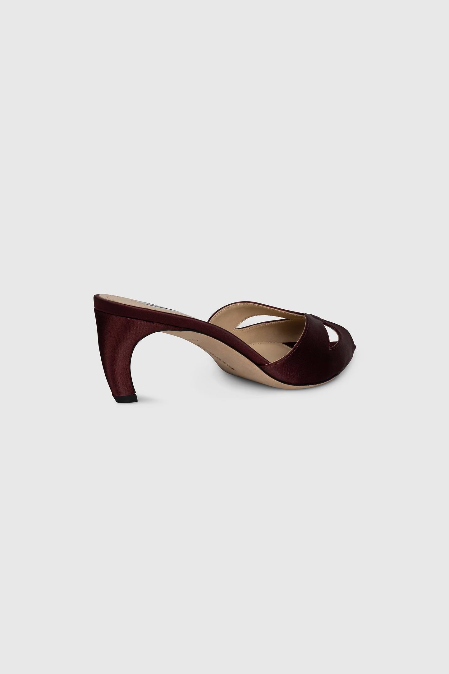 Harlow Mask Mule 55 Burgundy Satin
