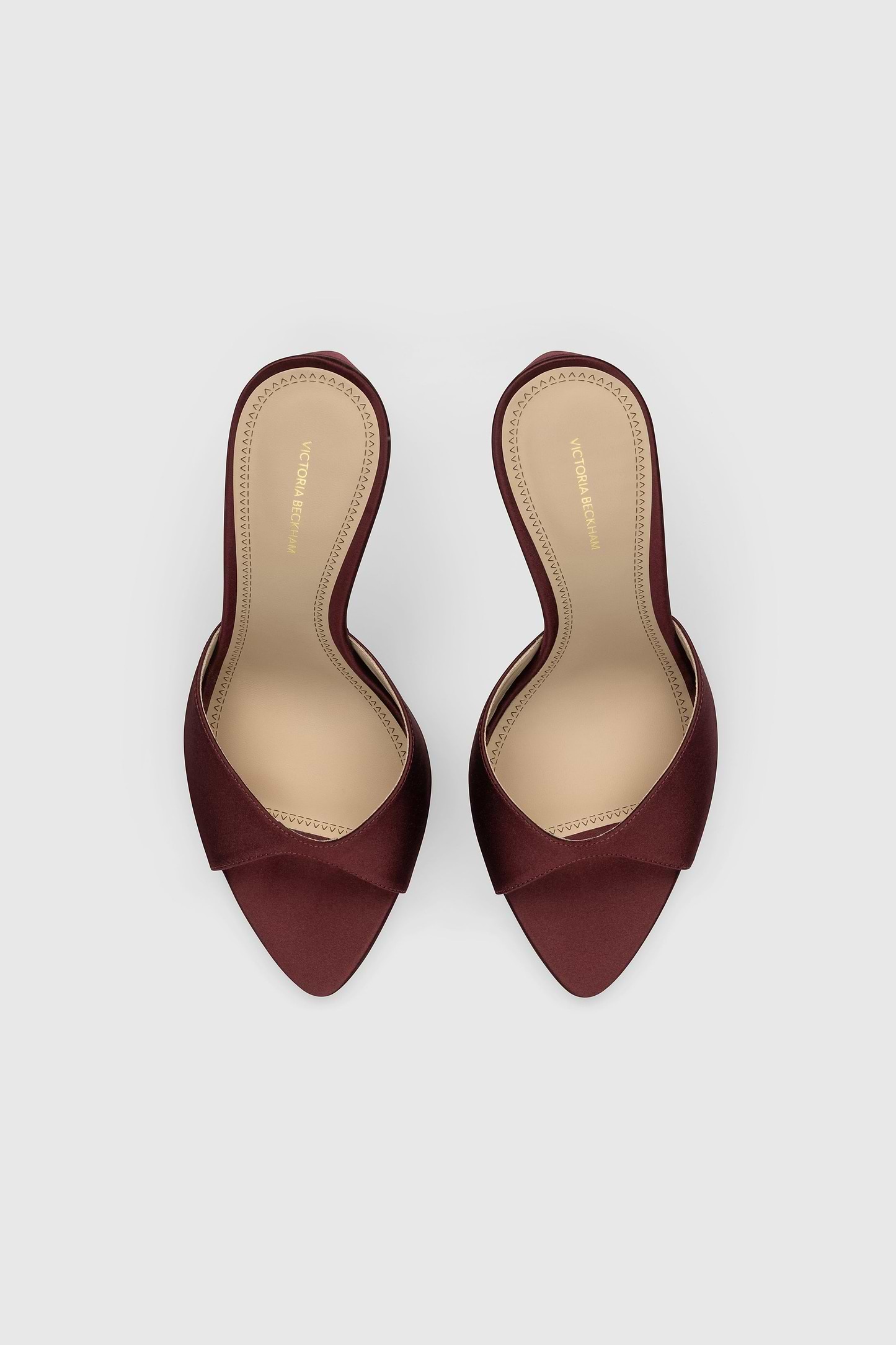Harlow Open Toe Mule 100 Burgundy Satin