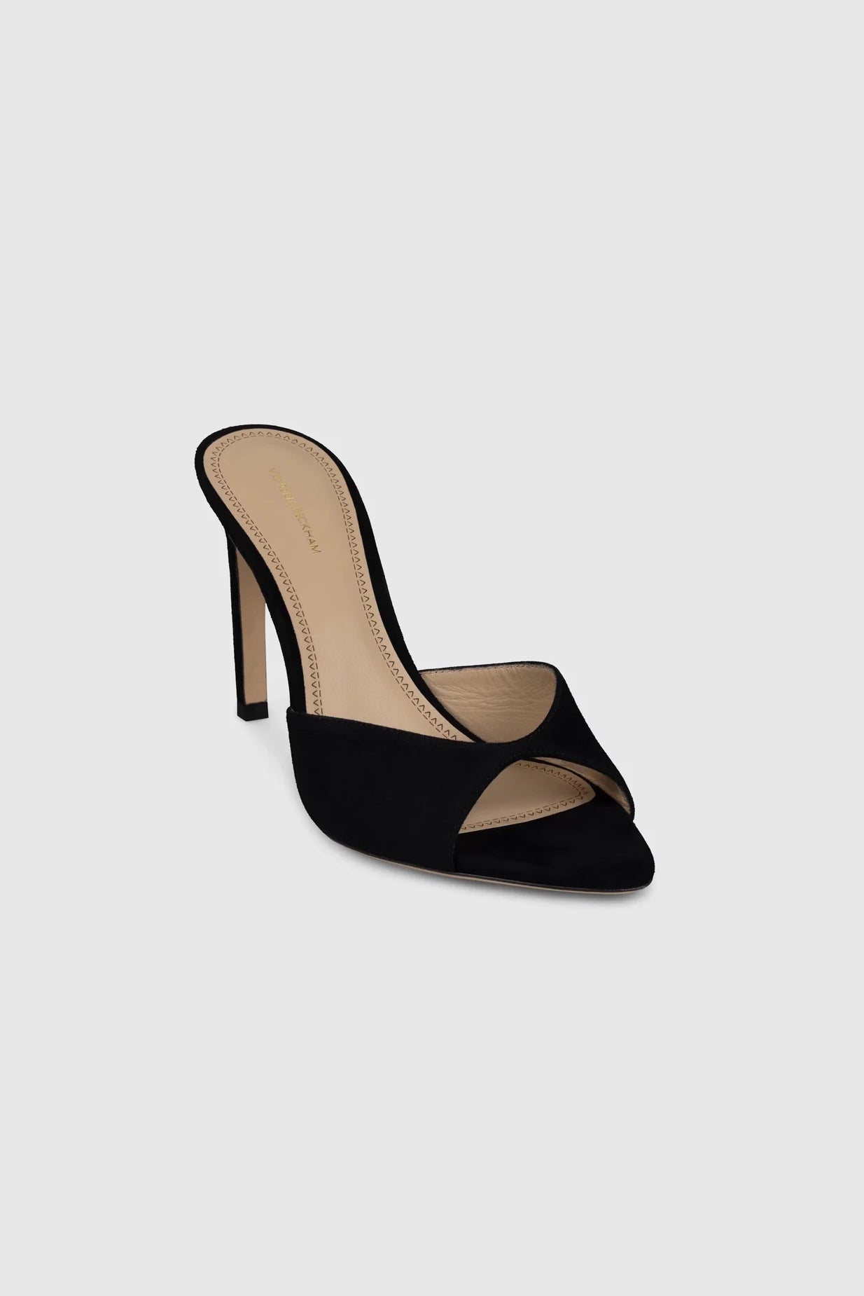 Harlow Open Toe Mule 100 Black Suede