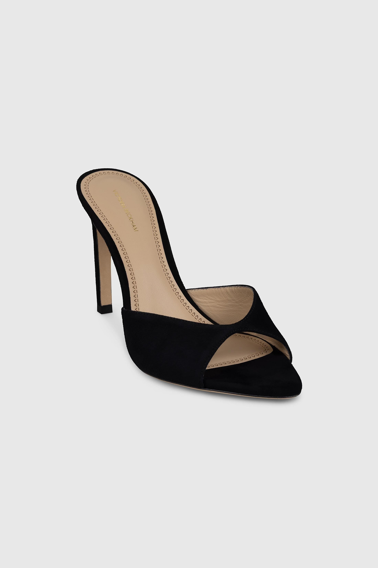 Harlow Open Toe Mule 100 Black Suede