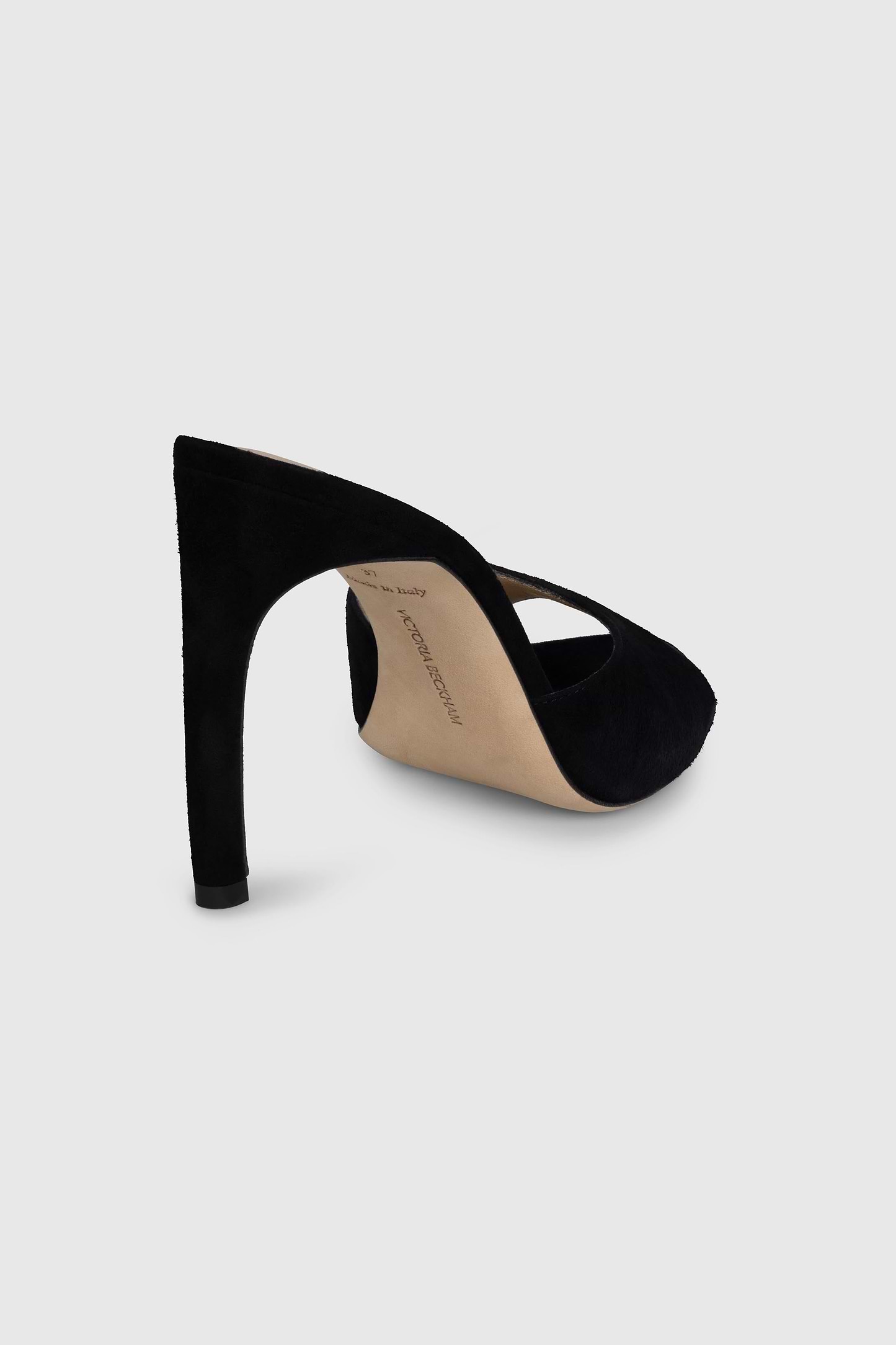 Harlow Open Toe Mule 100 Black Suede